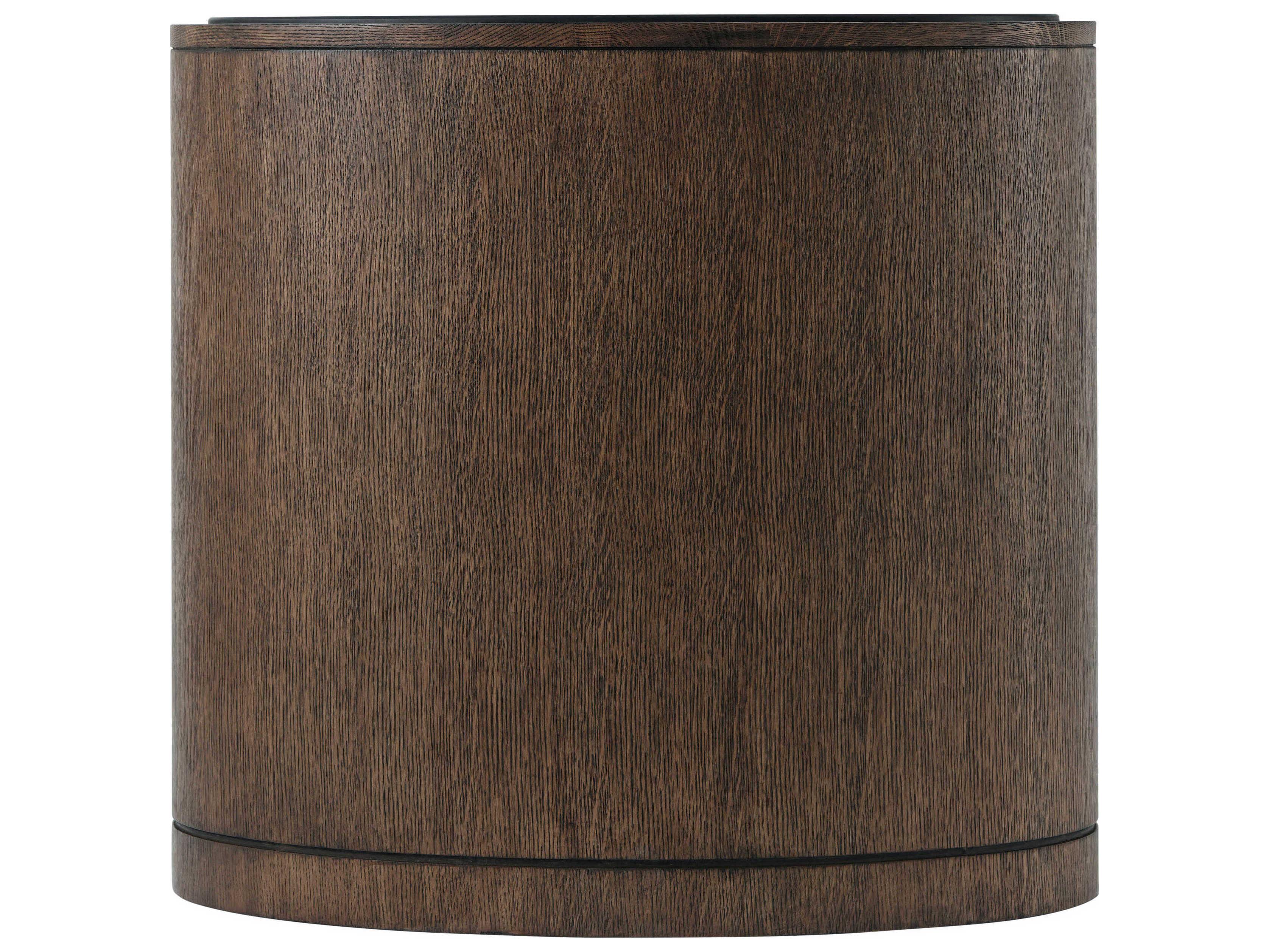 Theodore Alexander Isola 1-Drawer Brown Oak Wood Nario Nightstand