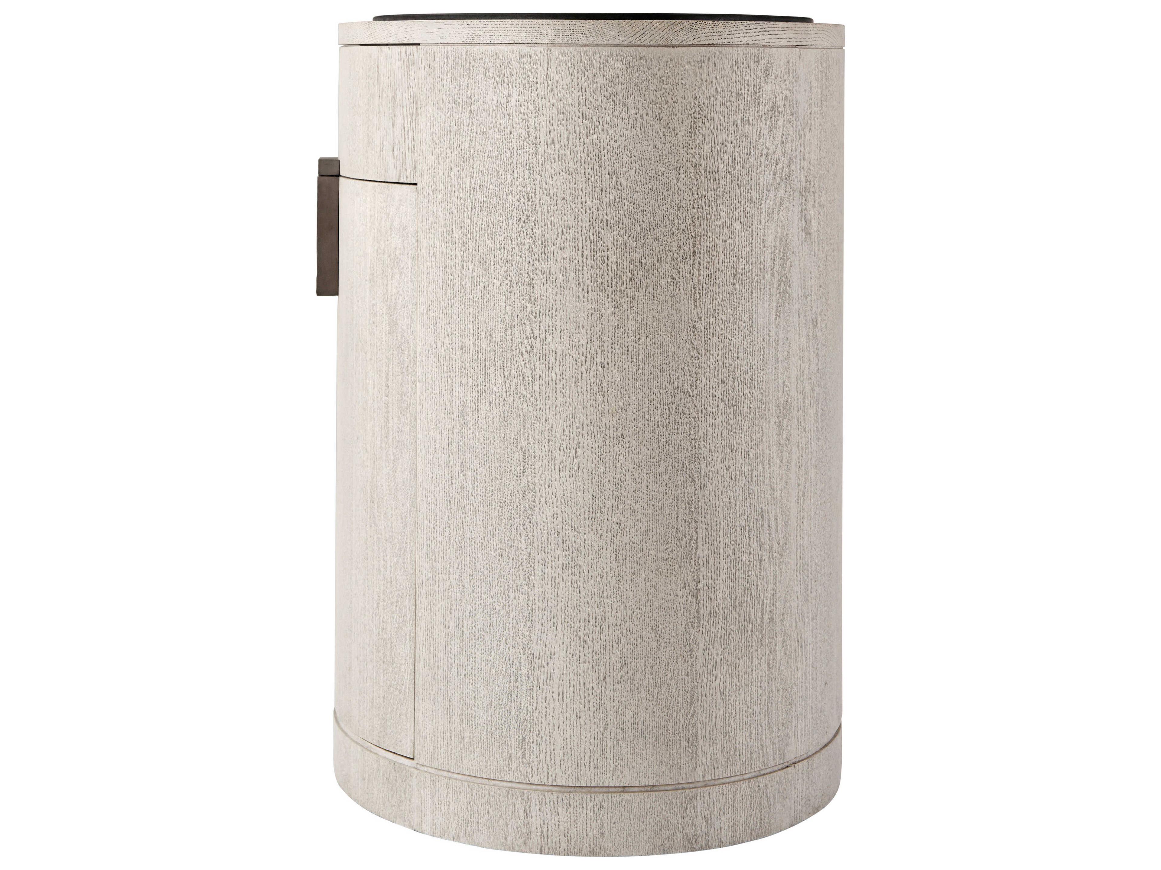 Theodore Alexander Isola 1-Drawer Gray Oak Wood Nario Nightstand