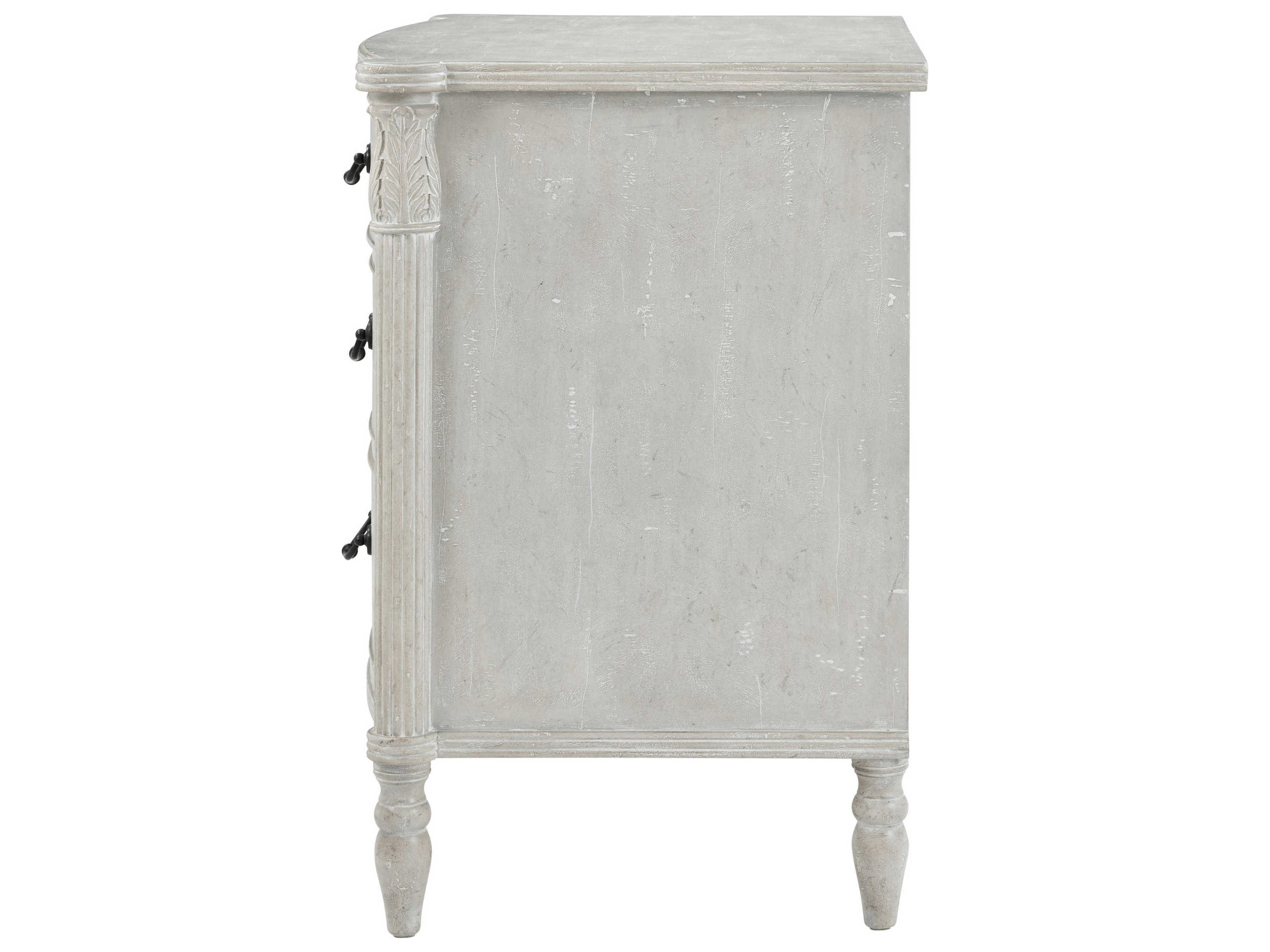 Theodore Alexander Ta Originals 3-Drawers Gray Solid Wood The Middleton Nightstand