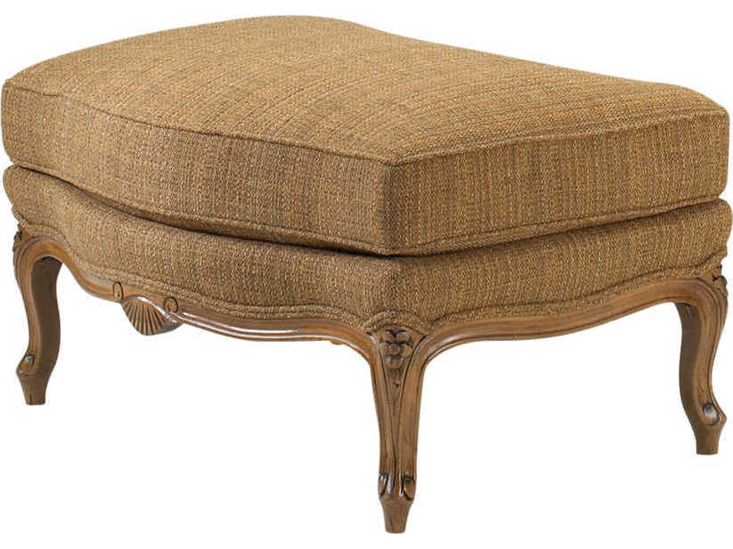 Theodore Alexander Jennet Fruitwood Upholstered Ottoman