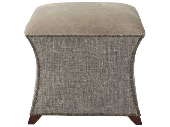Theodore Alexander White Upholstered Accent Stool