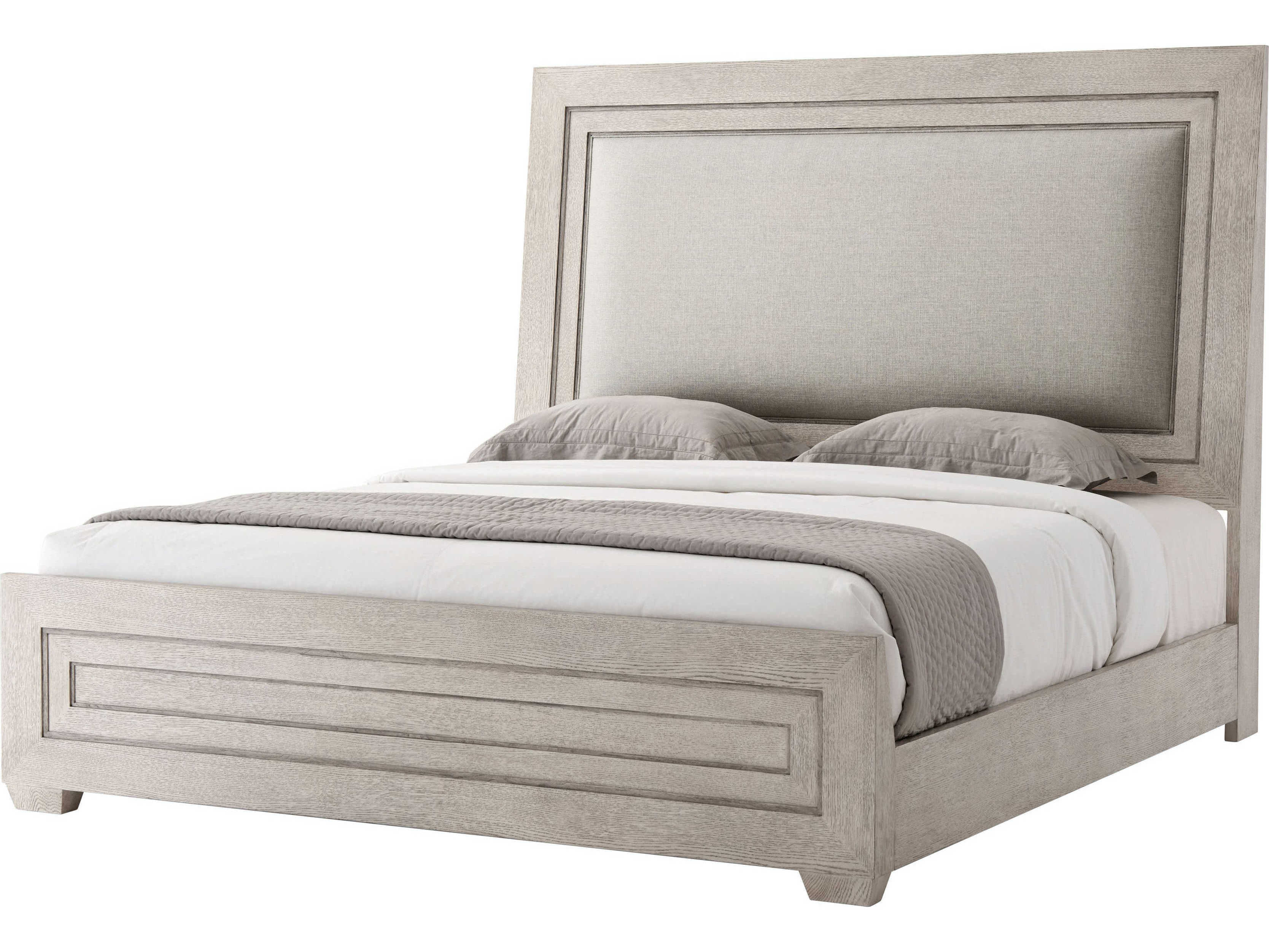 Theodore Alexander Isola Gowan Gray Oak Wood Lauro King Platform Bed