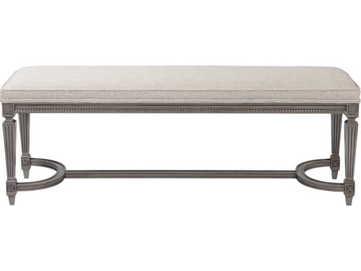Theodore Alexander White Upholstered Accent Bench