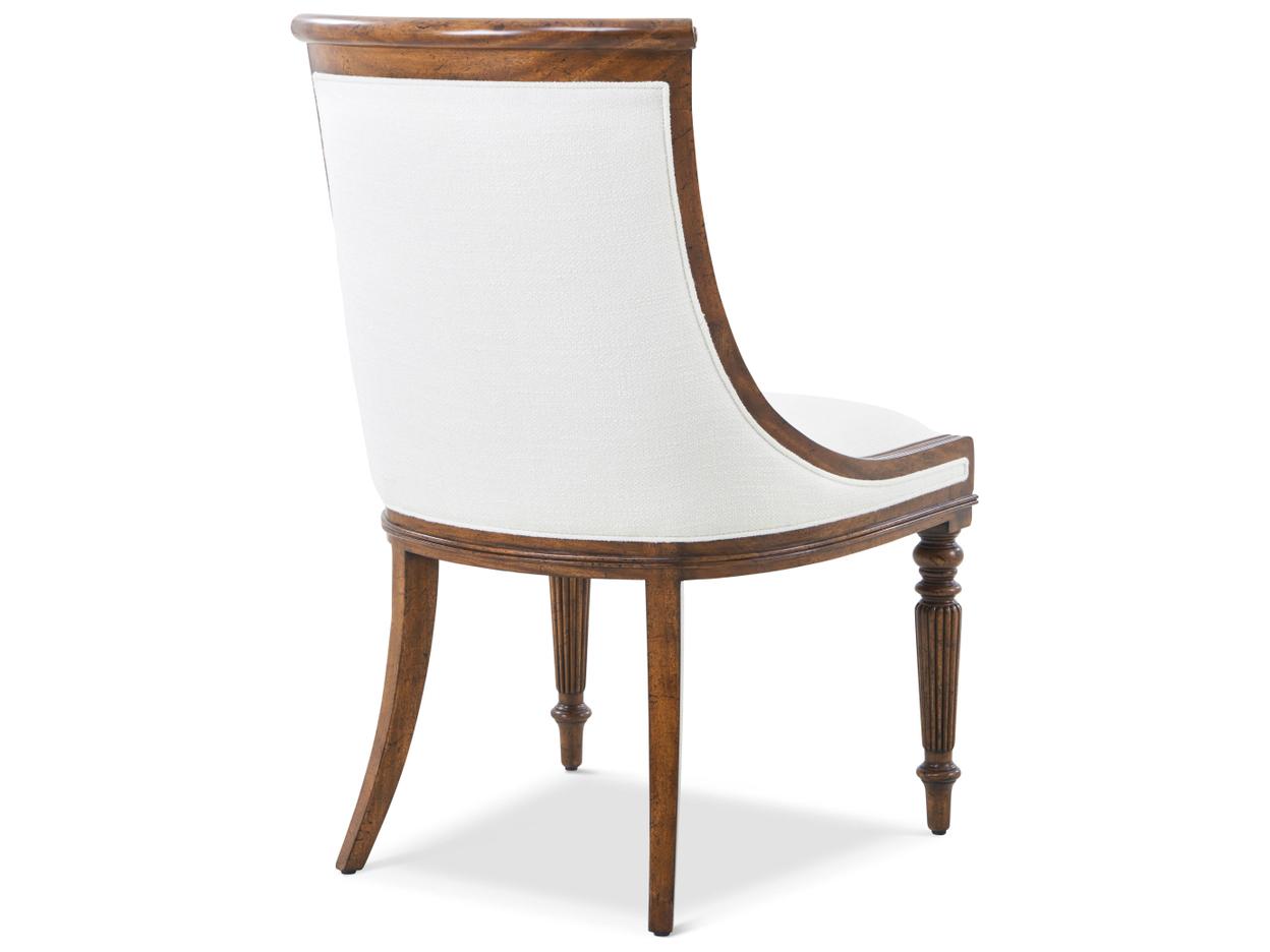 Theodore Alexander Althorp Living History Solid Wood Brown Upholstered Armless Dining Chair