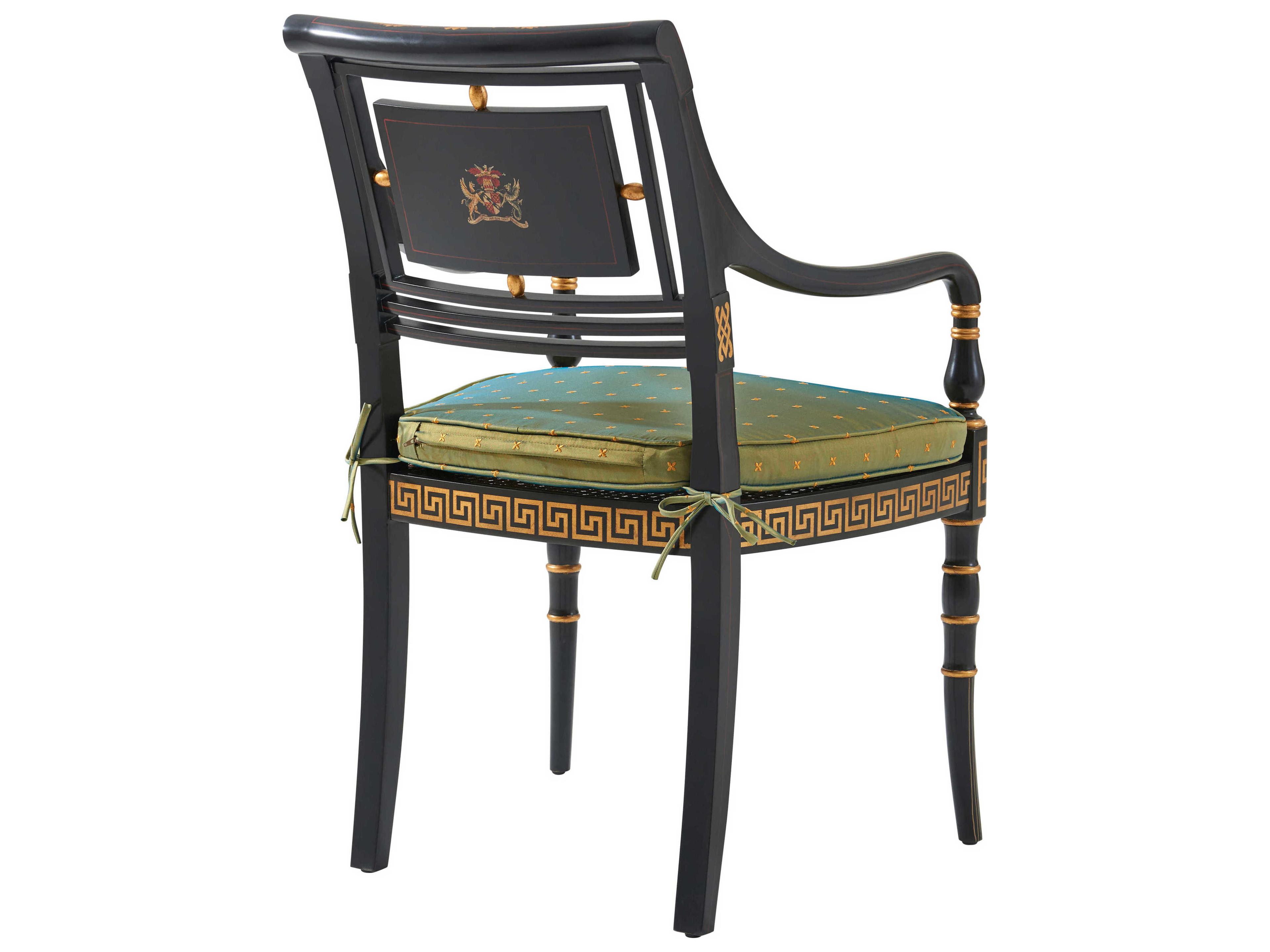 Theodore Alexander Althorp Living History Acacia Wood Black Lavinia's Arm Dining Chair