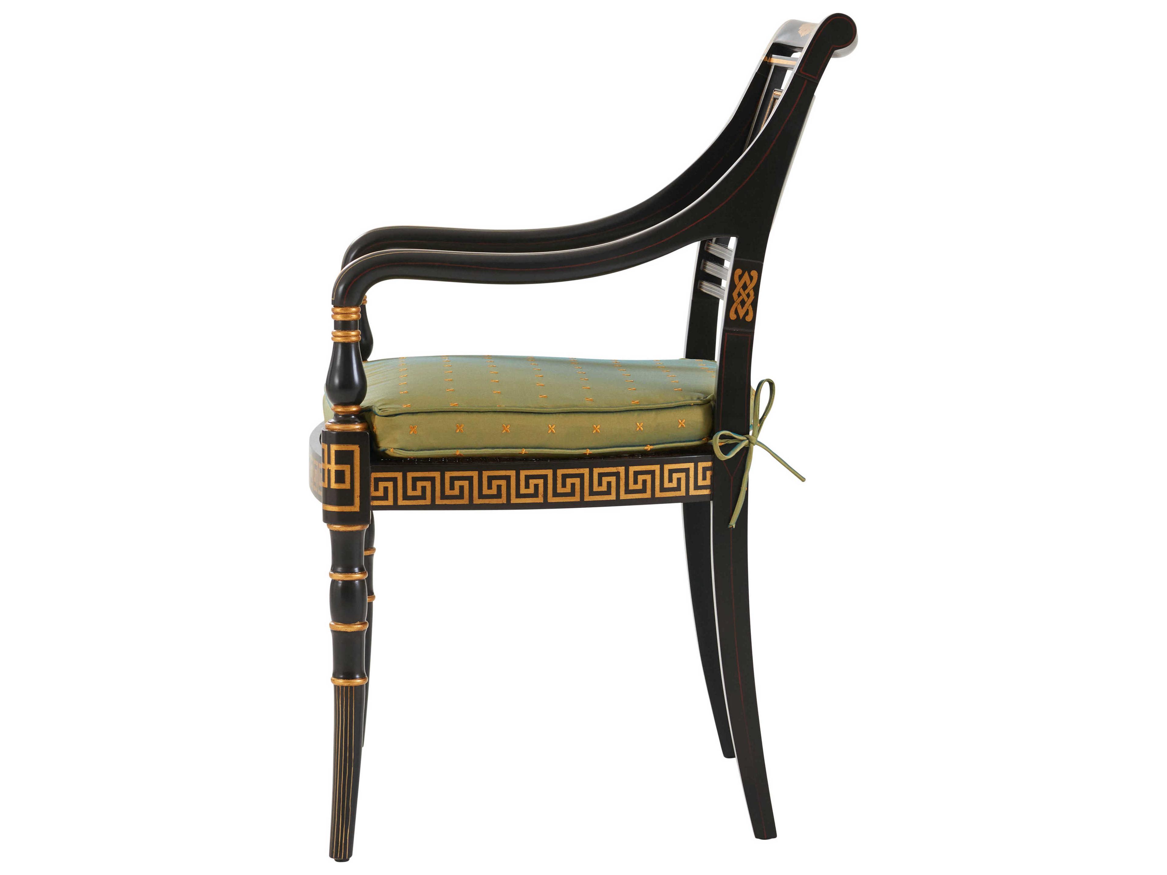 Theodore Alexander Althorp Living History Acacia Wood Black Lavinia's Arm Dining Chair