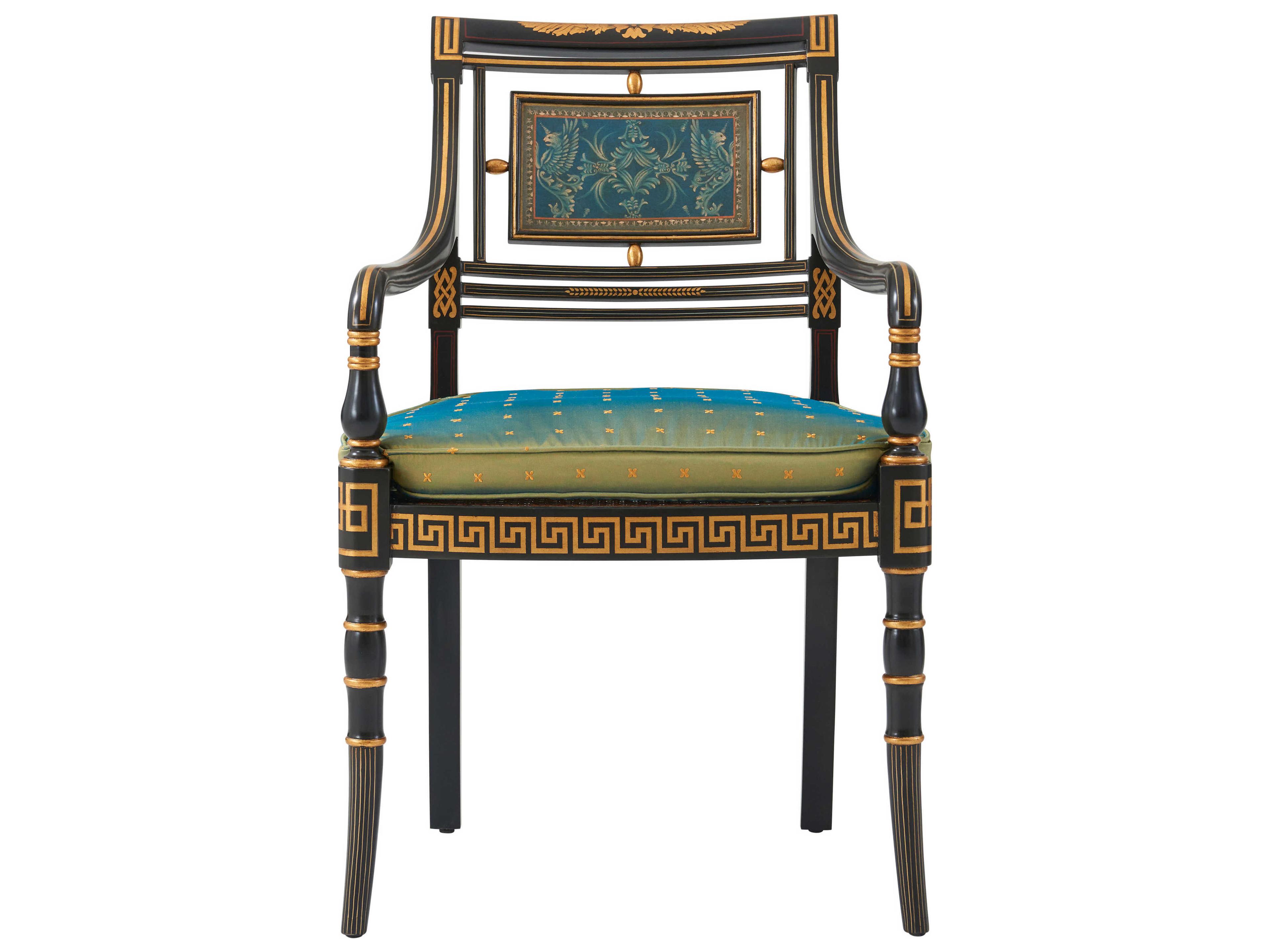 Theodore Alexander Althorp Living History Acacia Wood Black Lavinia's Arm Dining Chair