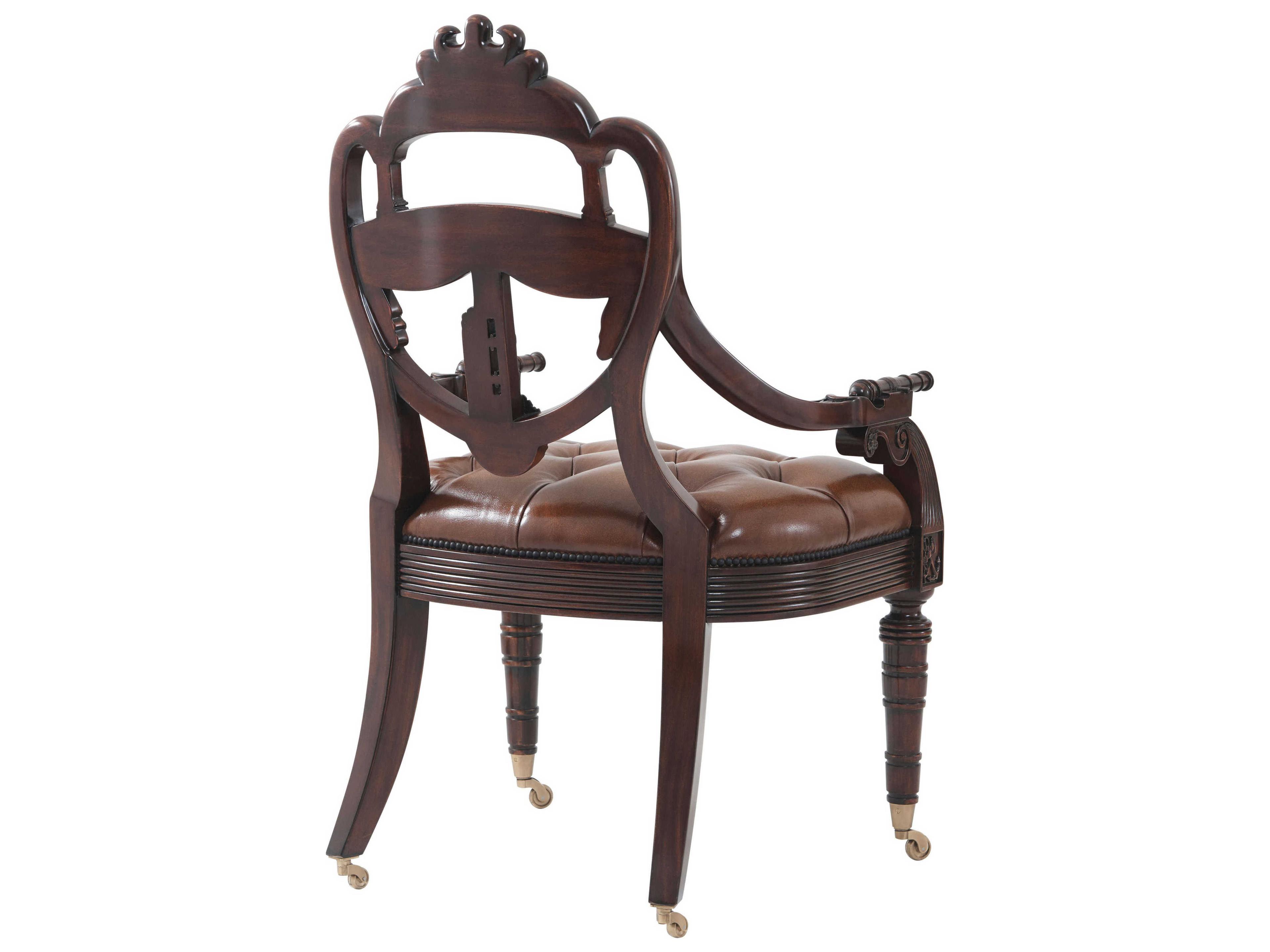 Theodore Alexander Althorp Living History Brown Leather Ad Victoriam Accent Chair