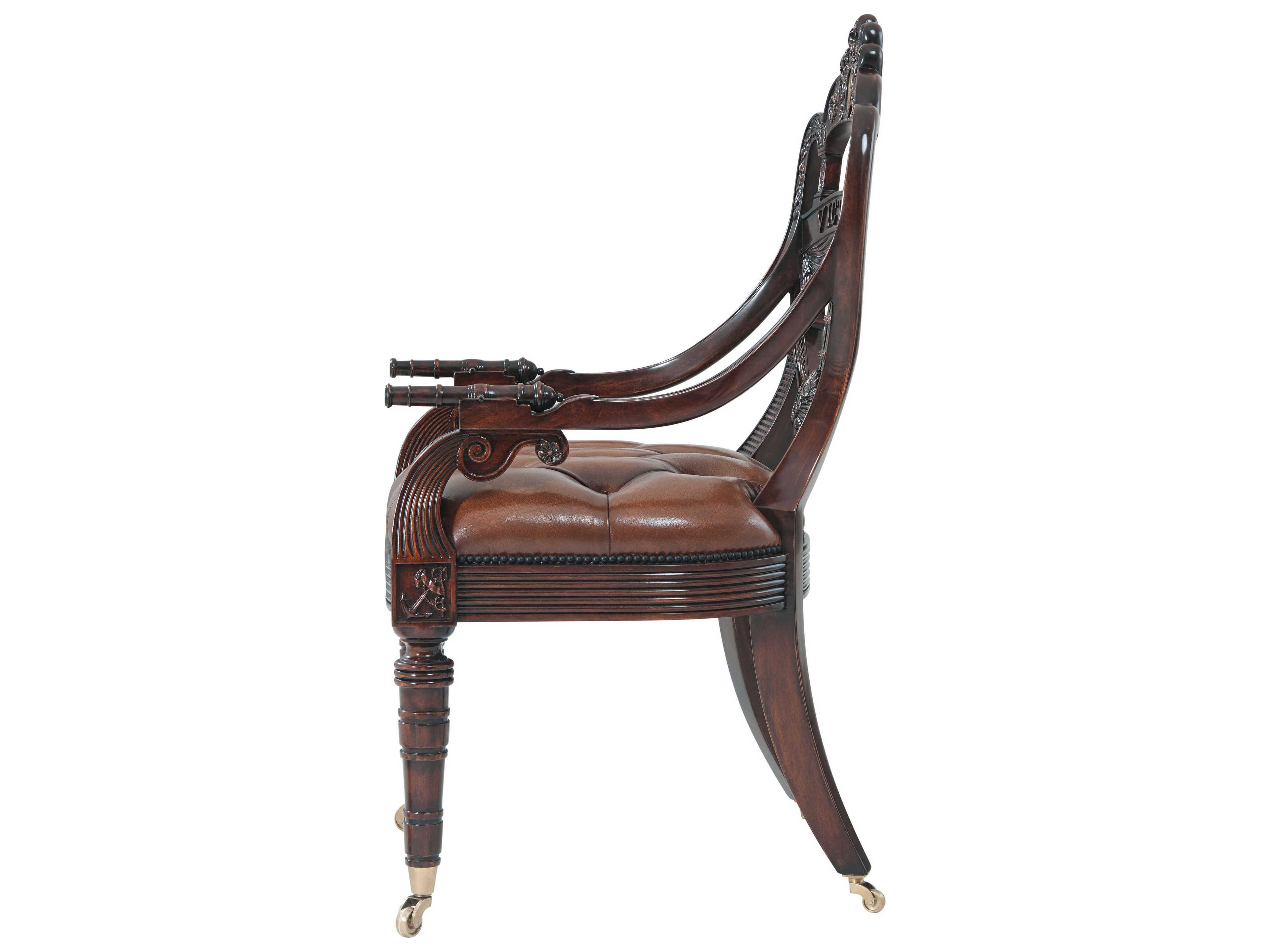 Theodore Alexander Althorp Living History Brown Leather Ad Victoriam Accent Chair