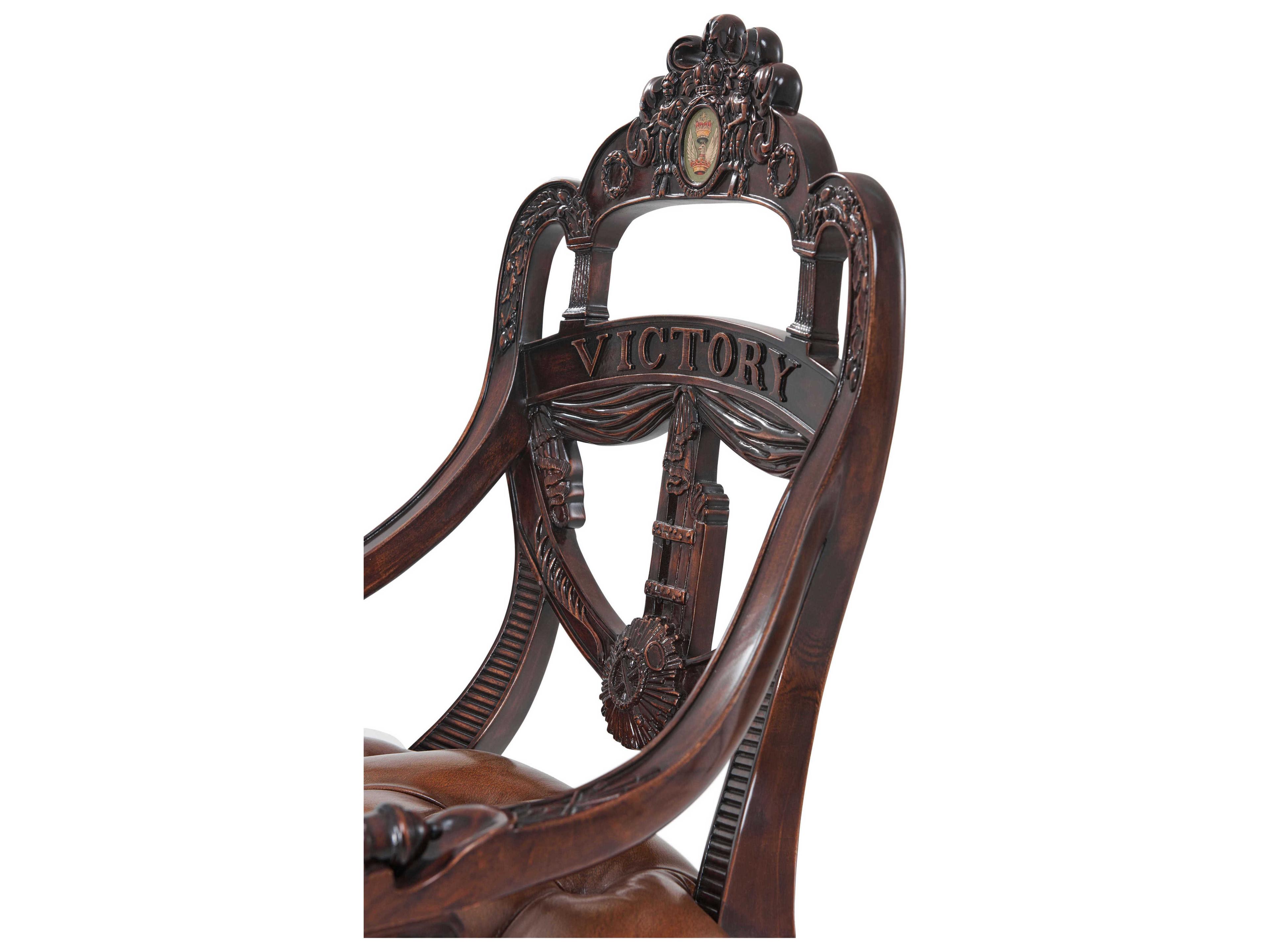 Theodore Alexander Althorp Living History Brown Leather Ad Victoriam Accent Chair