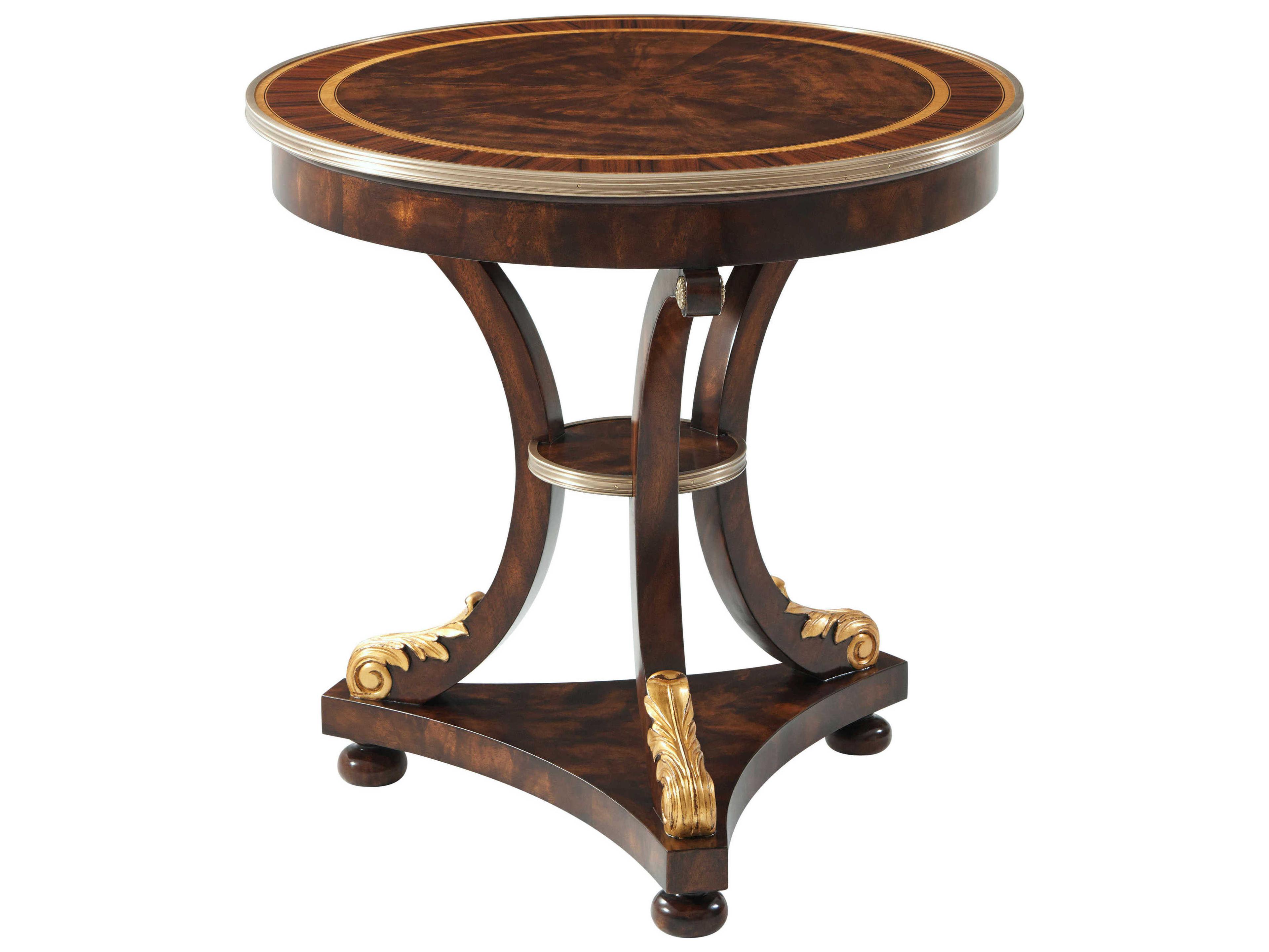 Theodore Alexander Althorp Living History Round Wood Italian Gold Daventry After Dinner End Table