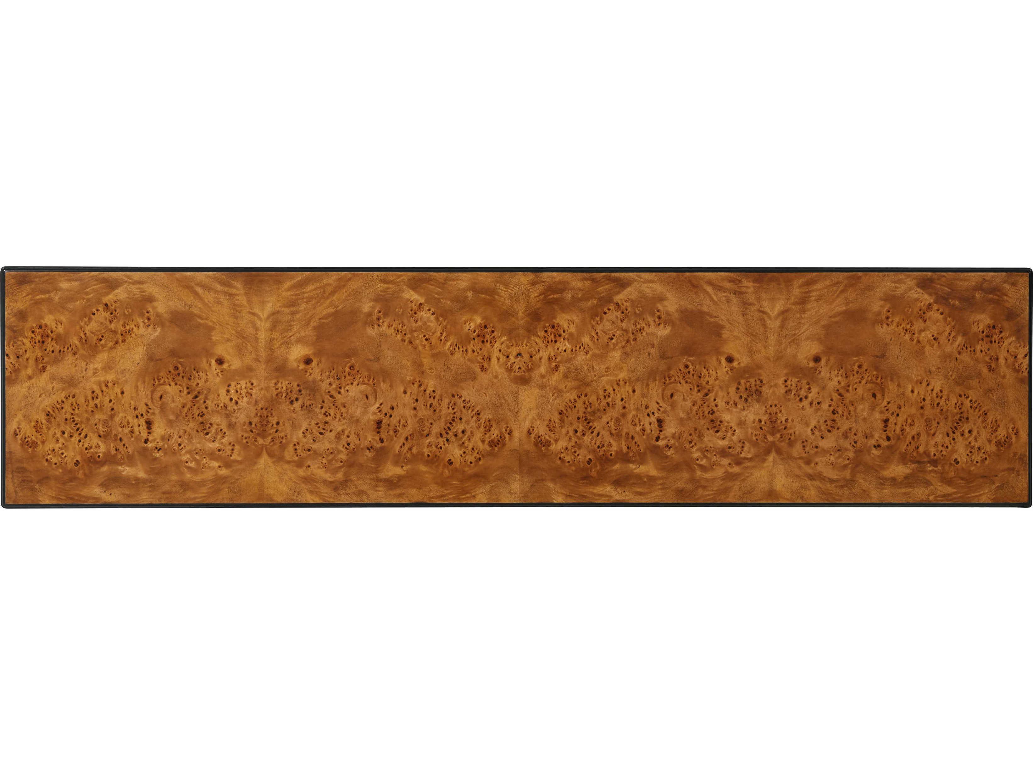 Theodore Alexander Rectangular Wood Italian Gold Antique Long Hall Burl Console Table