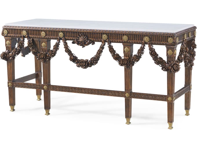 Theodore Alexander Althorp Living History Rectangular Marble Console Table