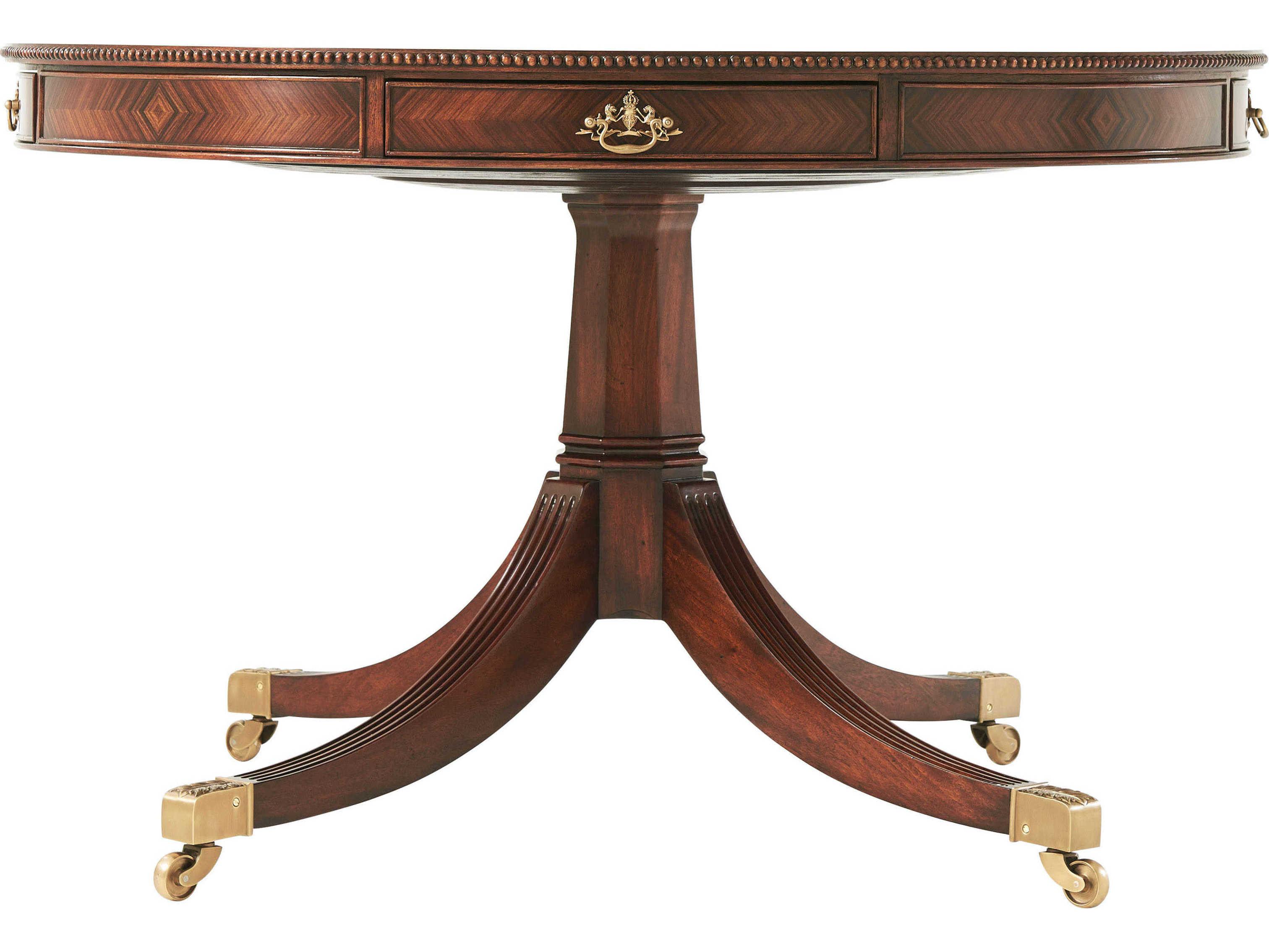 Theodore Alexander Althorp Living History Round Wood Ramsey Mahogany Lavinia's Supper Party Dining Table