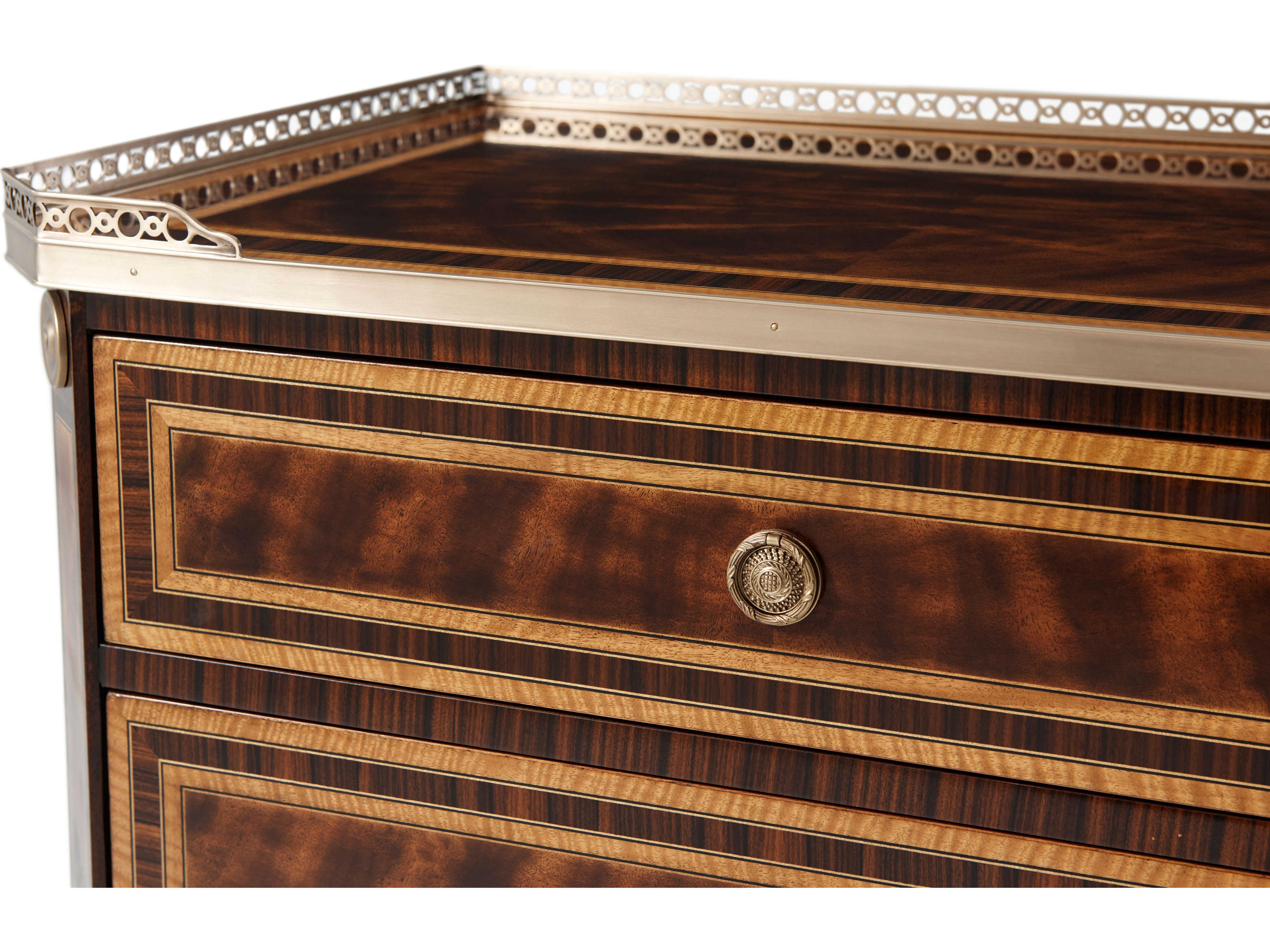 Theodore Alexander Althorp Living History 3-Drawers Brown Mahogany Wood Viscount's Nightstand
