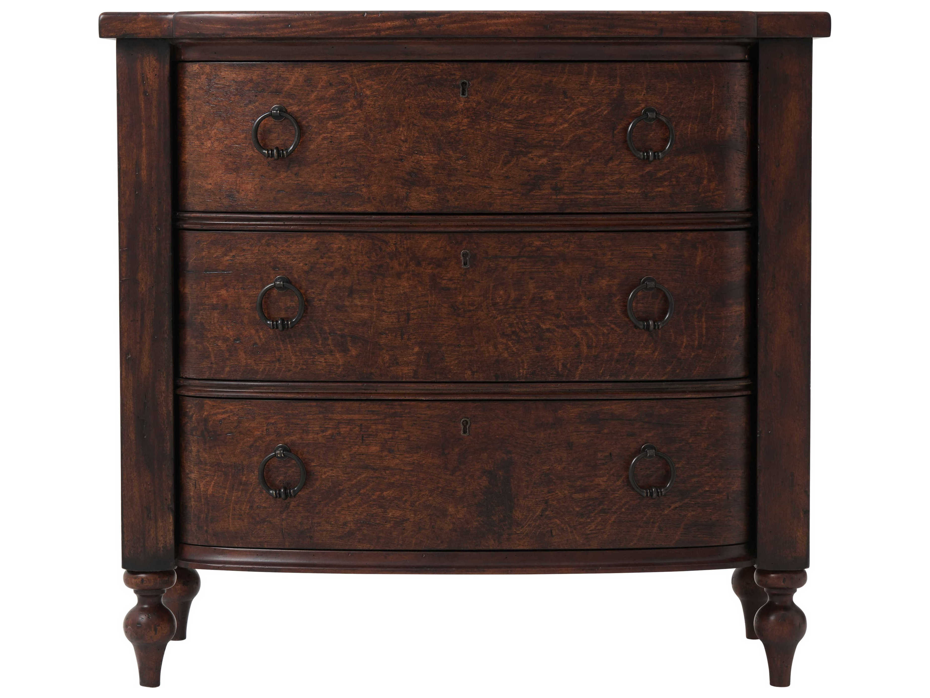 Theodore Alexander Althorp - Victory Oak 3-Drawers Brown Mahogany Wood Naseby Nightstand
