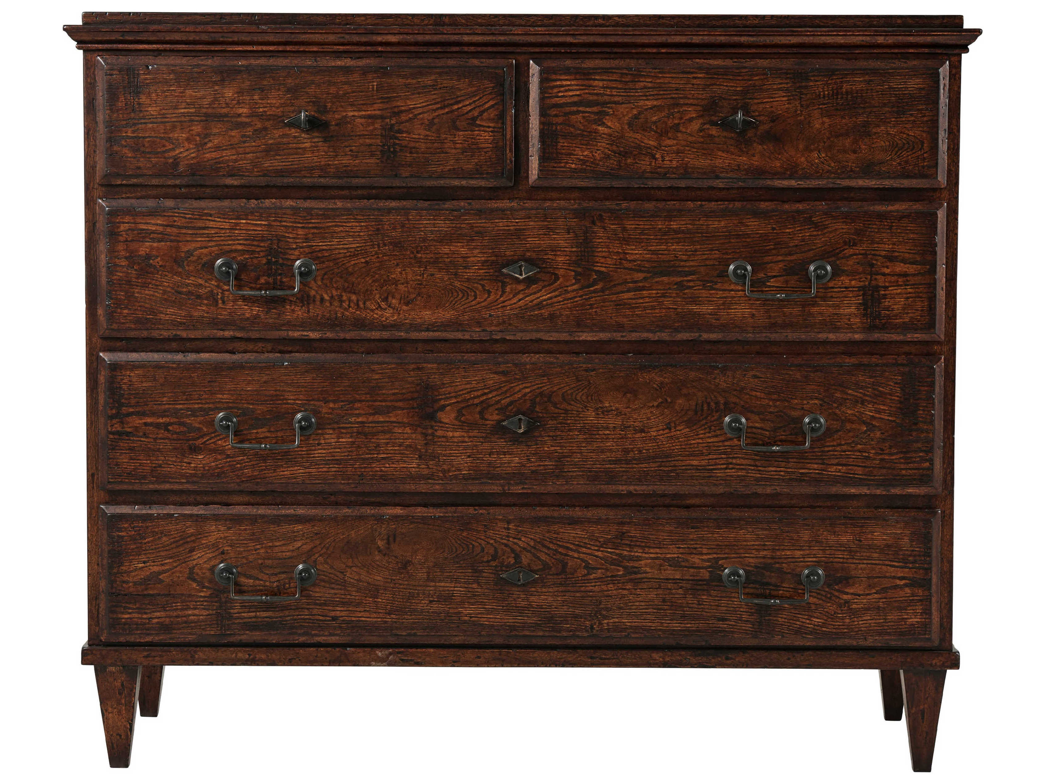 Theodore Alexander Althorp - Victory Oak 5-Drawers Brown Wood Axel Chest of Drawers