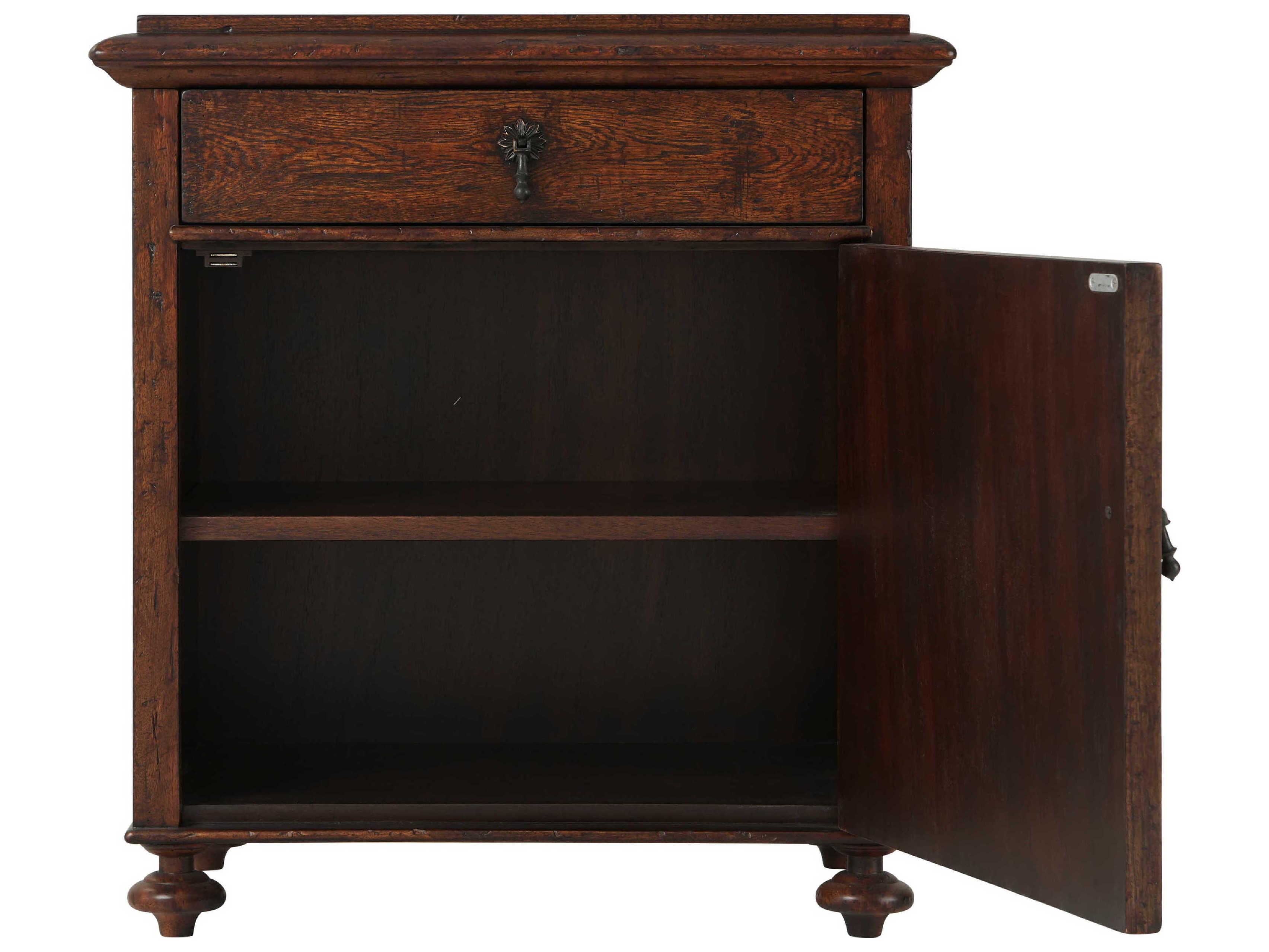 Theodore Alexander Althorp - Victory Oak 1-Drawer Brown Wood Oliver Nightstand