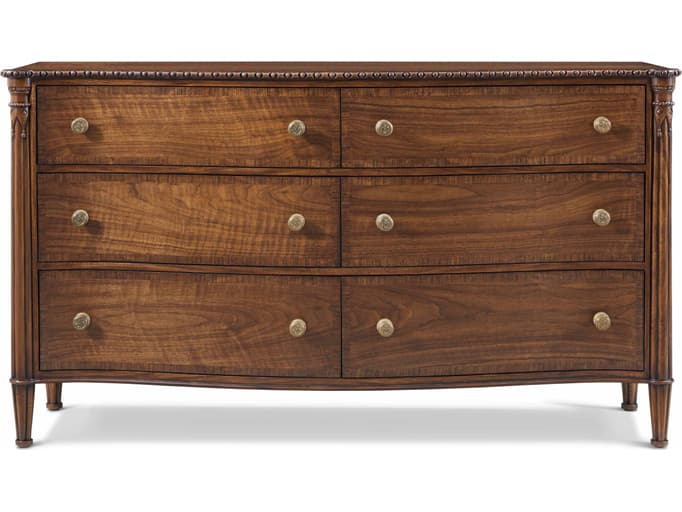 Theodore Alexander Althorp Living History 6-Drawers Brown Cherry Wood Double Dresser