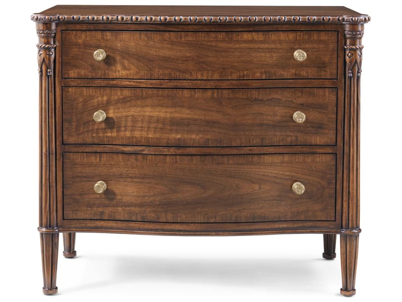 Theodore Alexander Althorp Living History 3-Drawers Brown Cherry Wood Nightstand