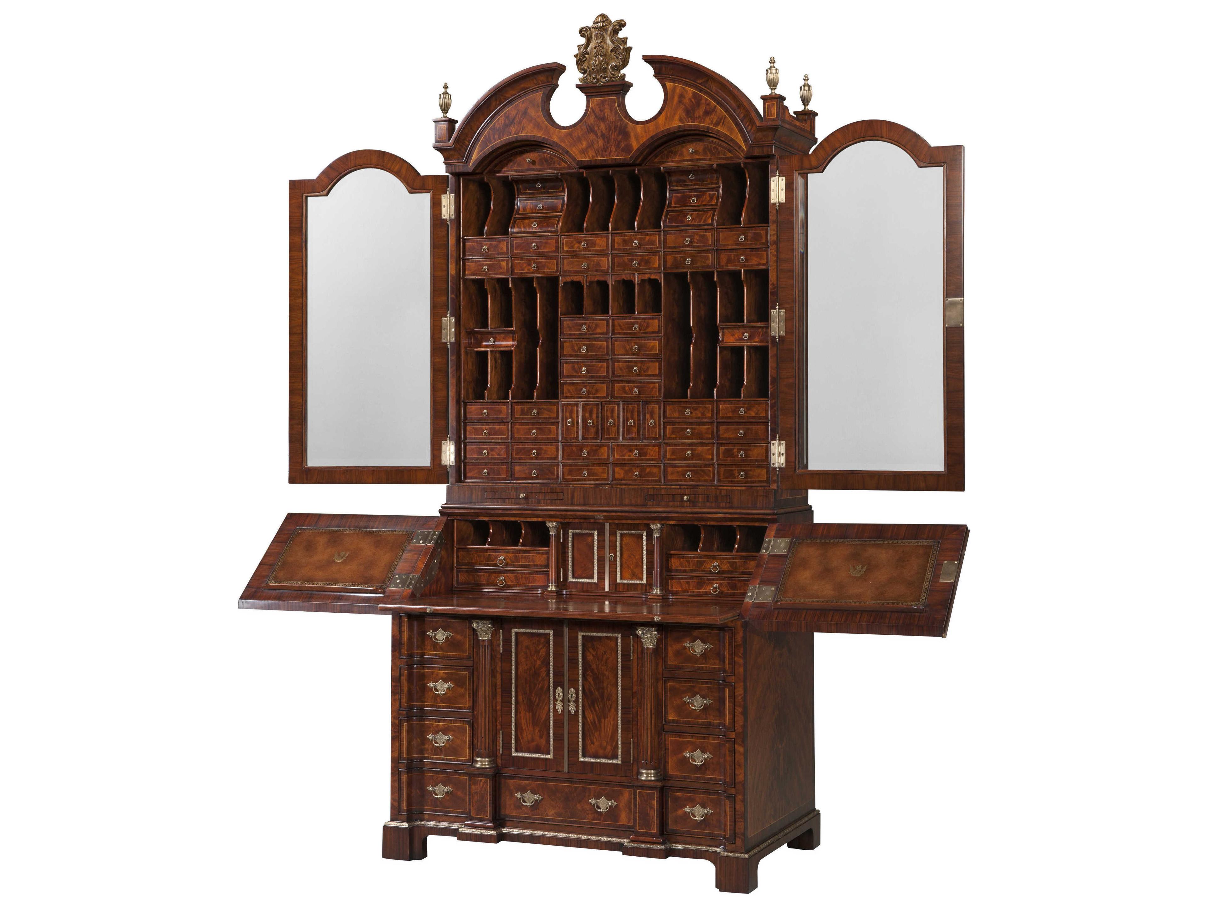 Theodore Alexander Althorp Living History Flame Figured Veneer Morado Bookcase