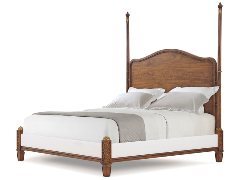 Theodore Alexander Althorp Living History Brown Mahogany Wood Queen Four Poster Bed