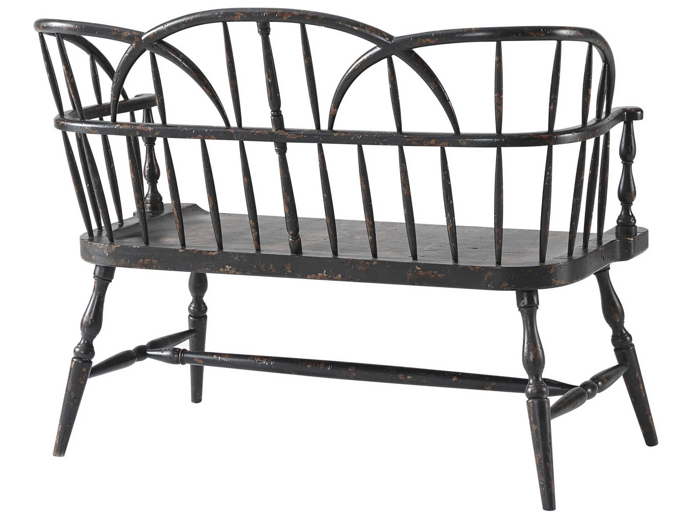 Theodore Alexander Hoop Brown Accent Bench