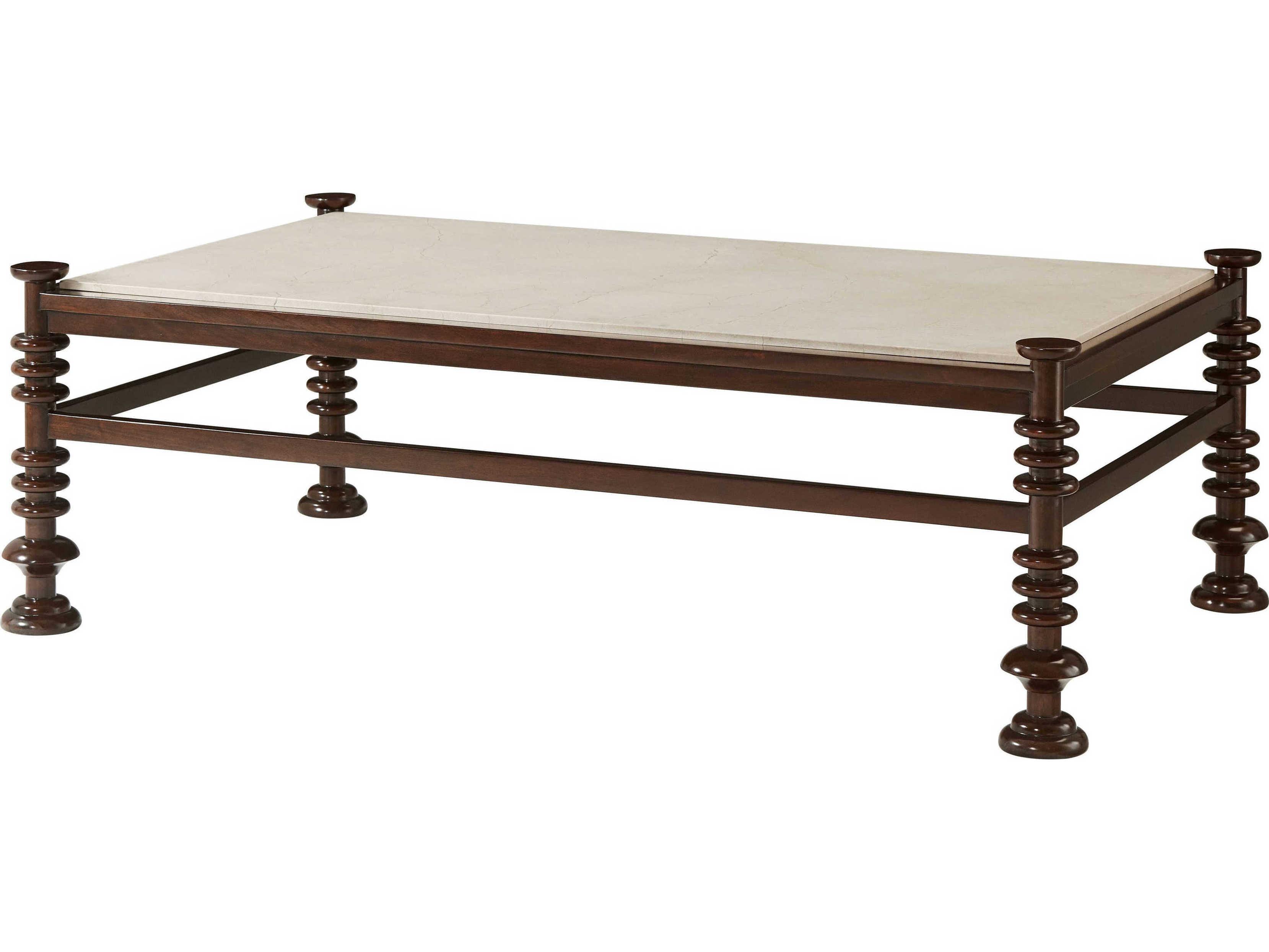 Theodore Alexander Alexa Hampton Rectangular Marble Cambridge James Cocktail Table