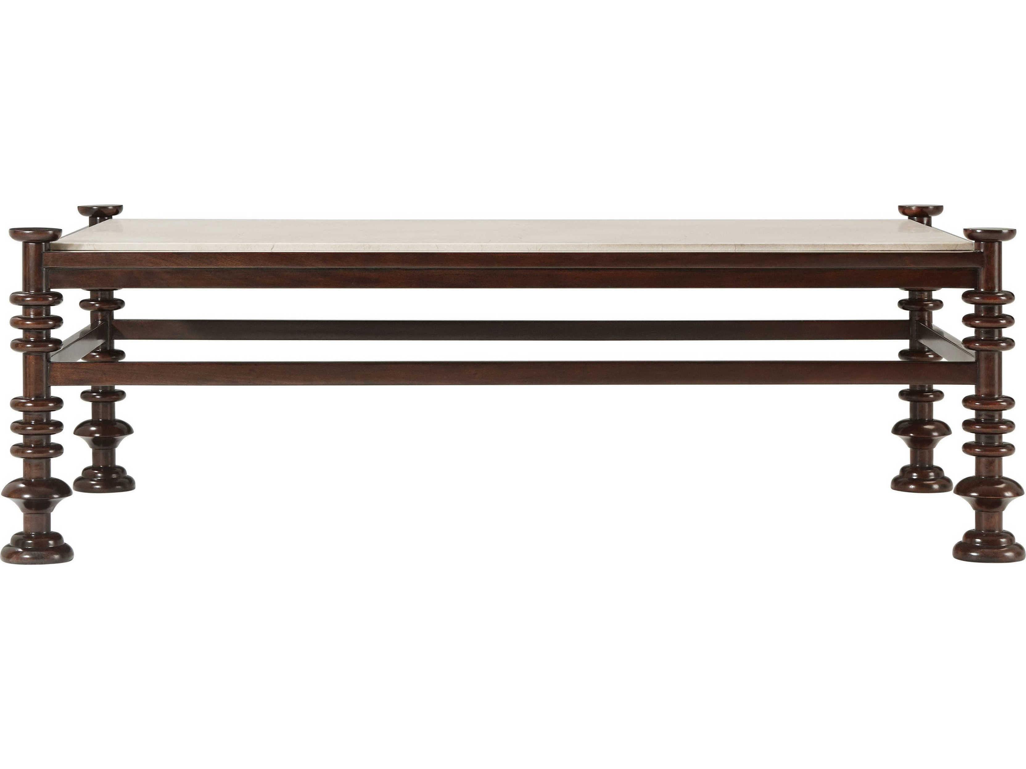 Theodore Alexander Alexa Hampton Rectangular Marble Cambridge James Cocktail Table