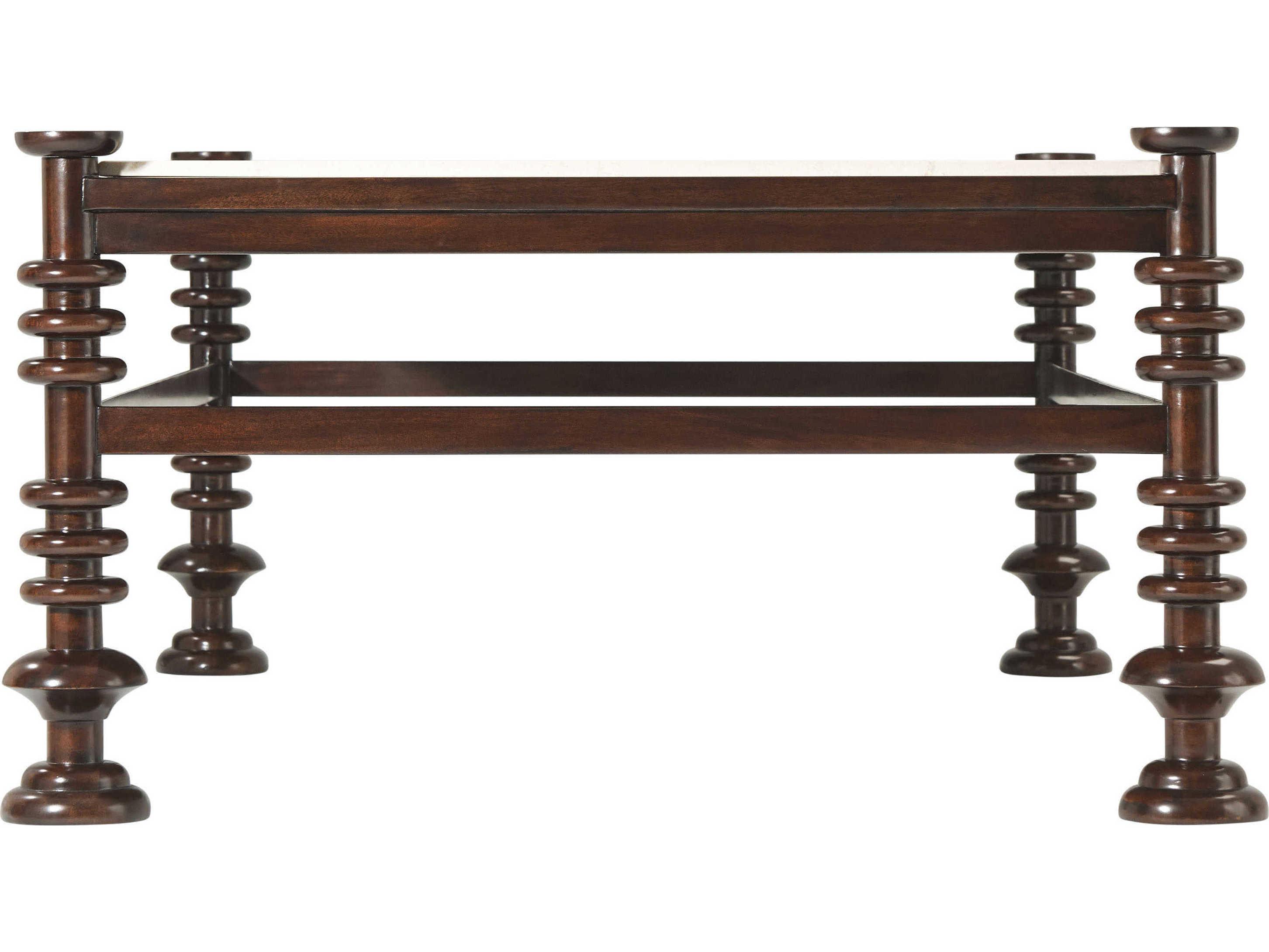 Theodore Alexander Alexa Hampton Rectangular Marble Cambridge James Cocktail Table
