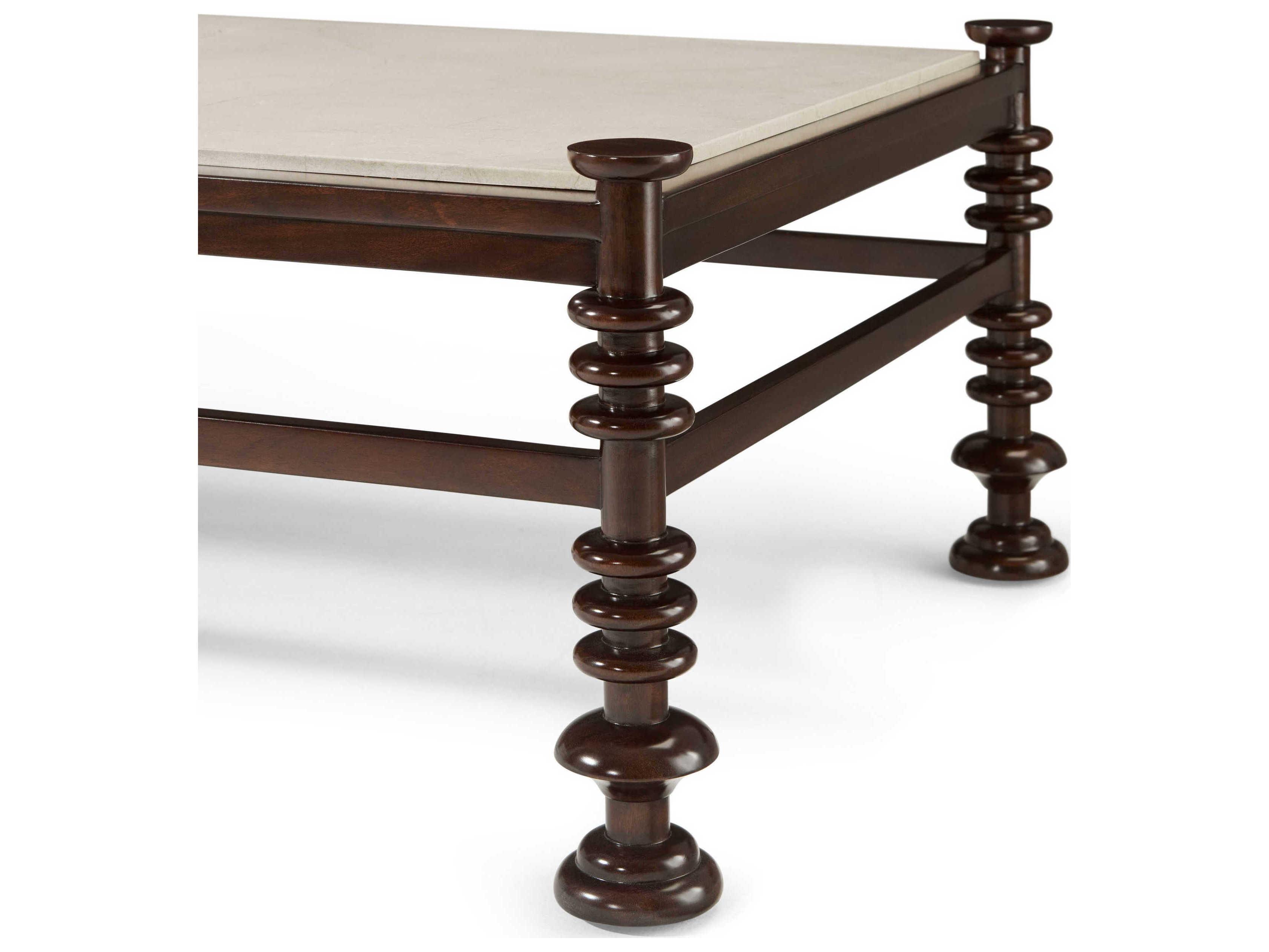 Theodore Alexander Alexa Hampton Rectangular Marble Cambridge James Cocktail Table