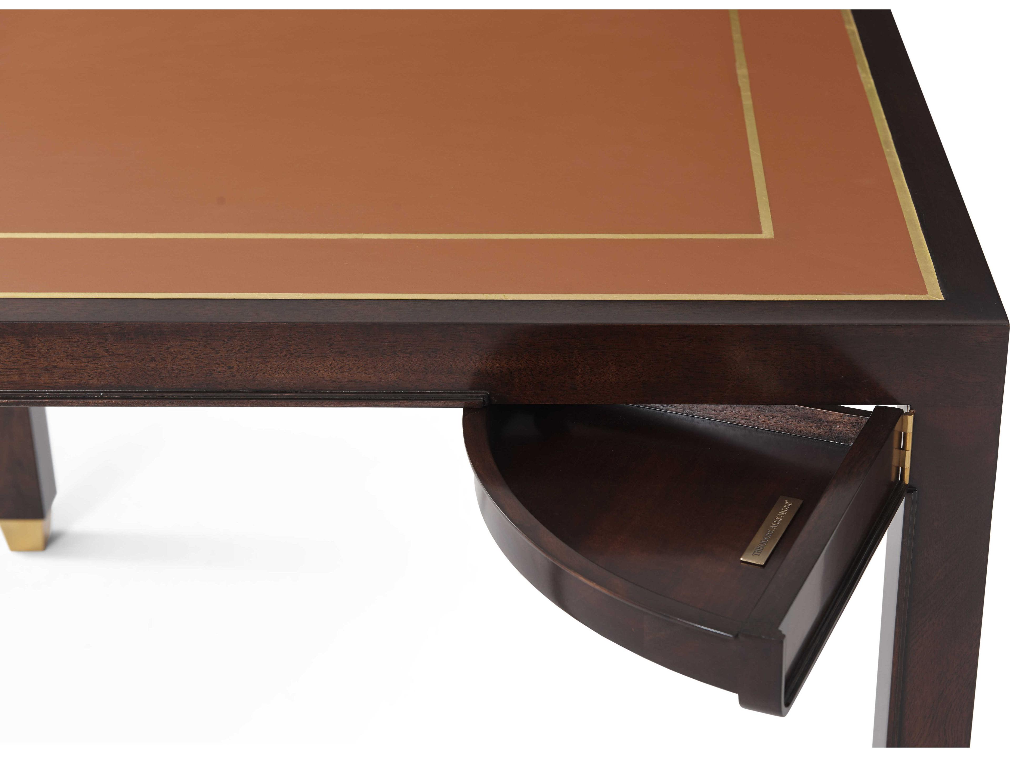 Theodore Alexander Alexa Hampton Brown Mahogany Wood Caramel Antonio Game Table