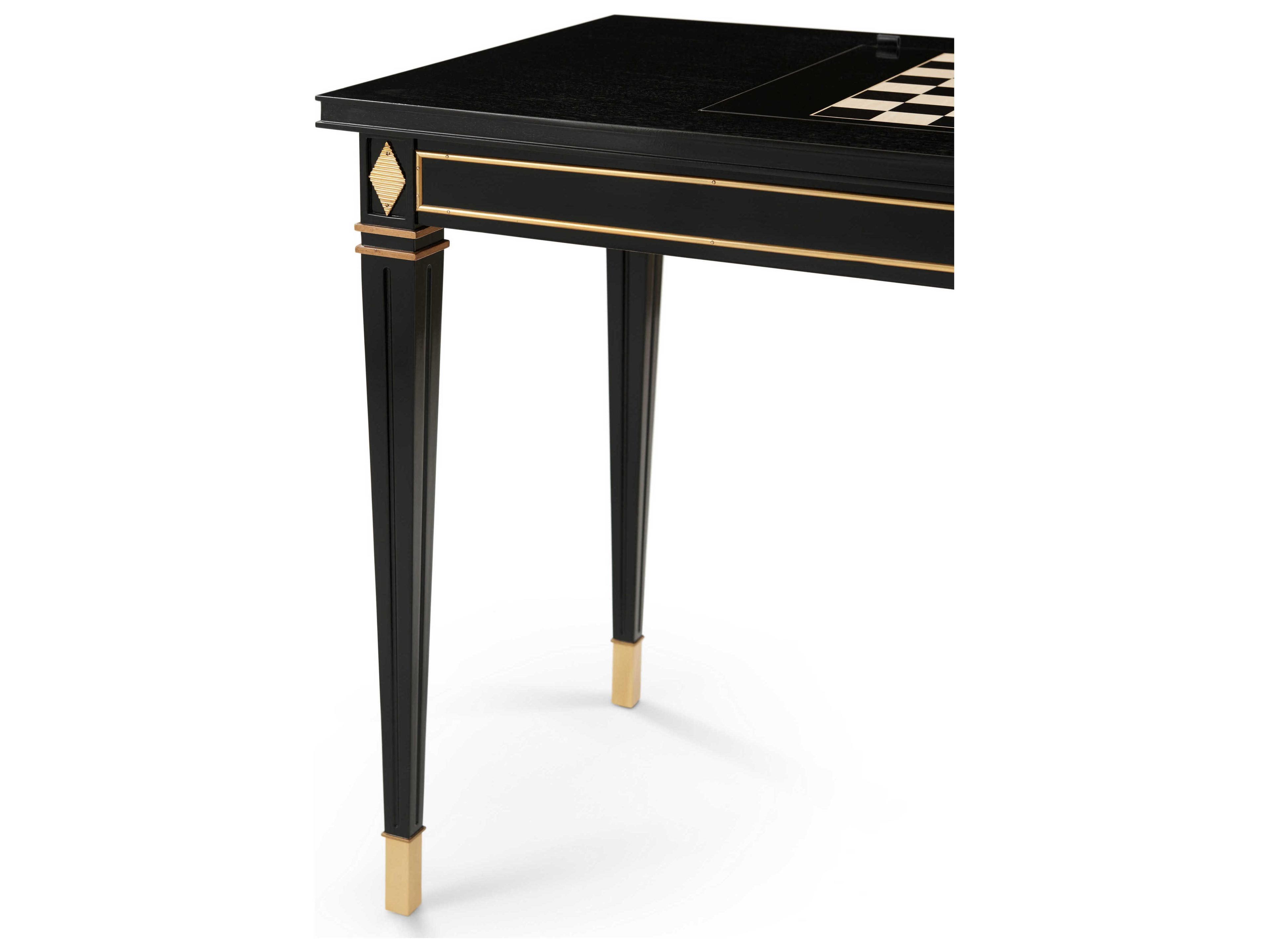 Theodore Alexander Alexa Hampton Black Mahogany Wood Seal Sargent Game Table
