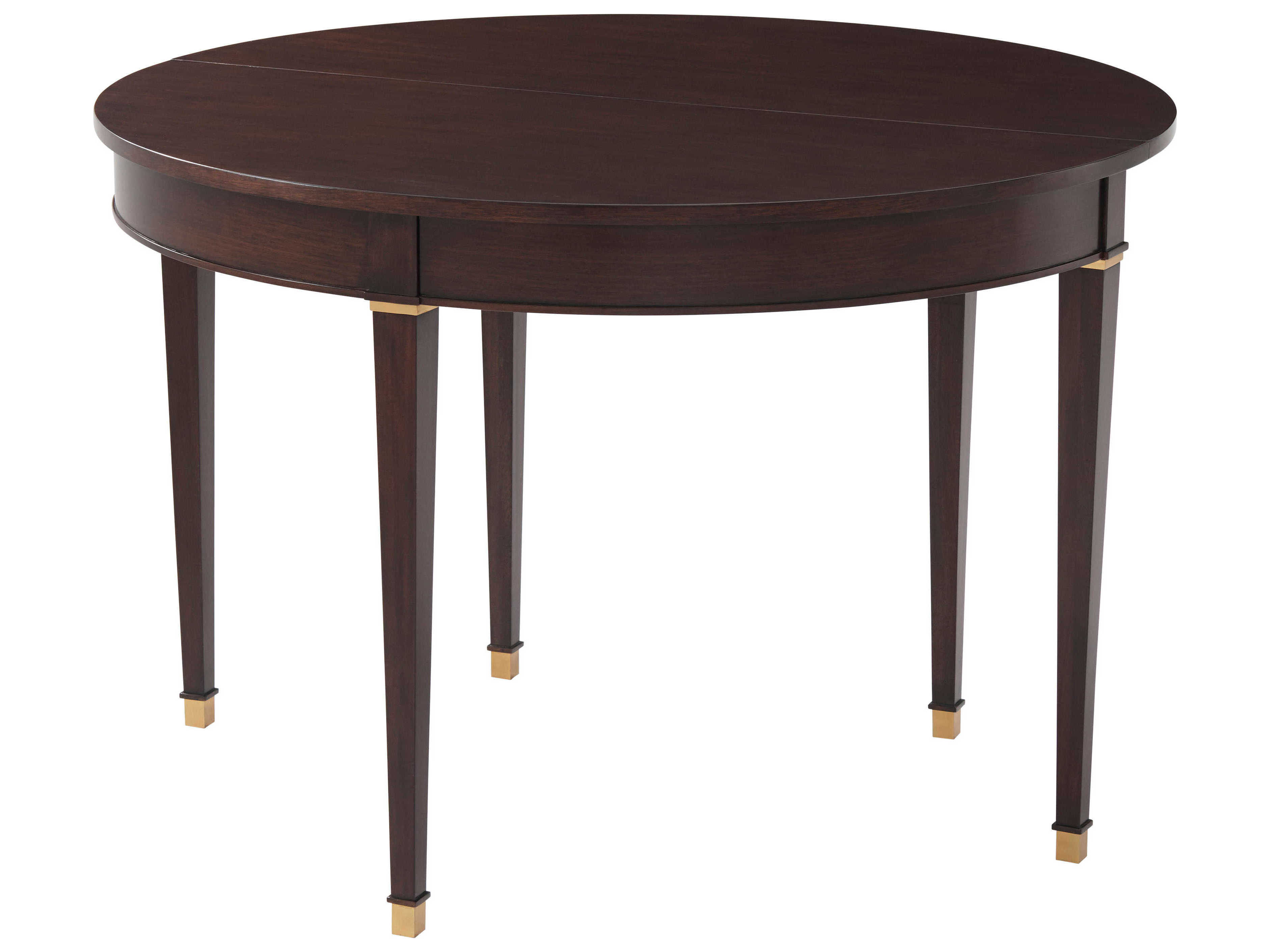 Theodore Alexander Alexa Hampton Round Wood Cambridge Lynne Fold Over Gate Console Table