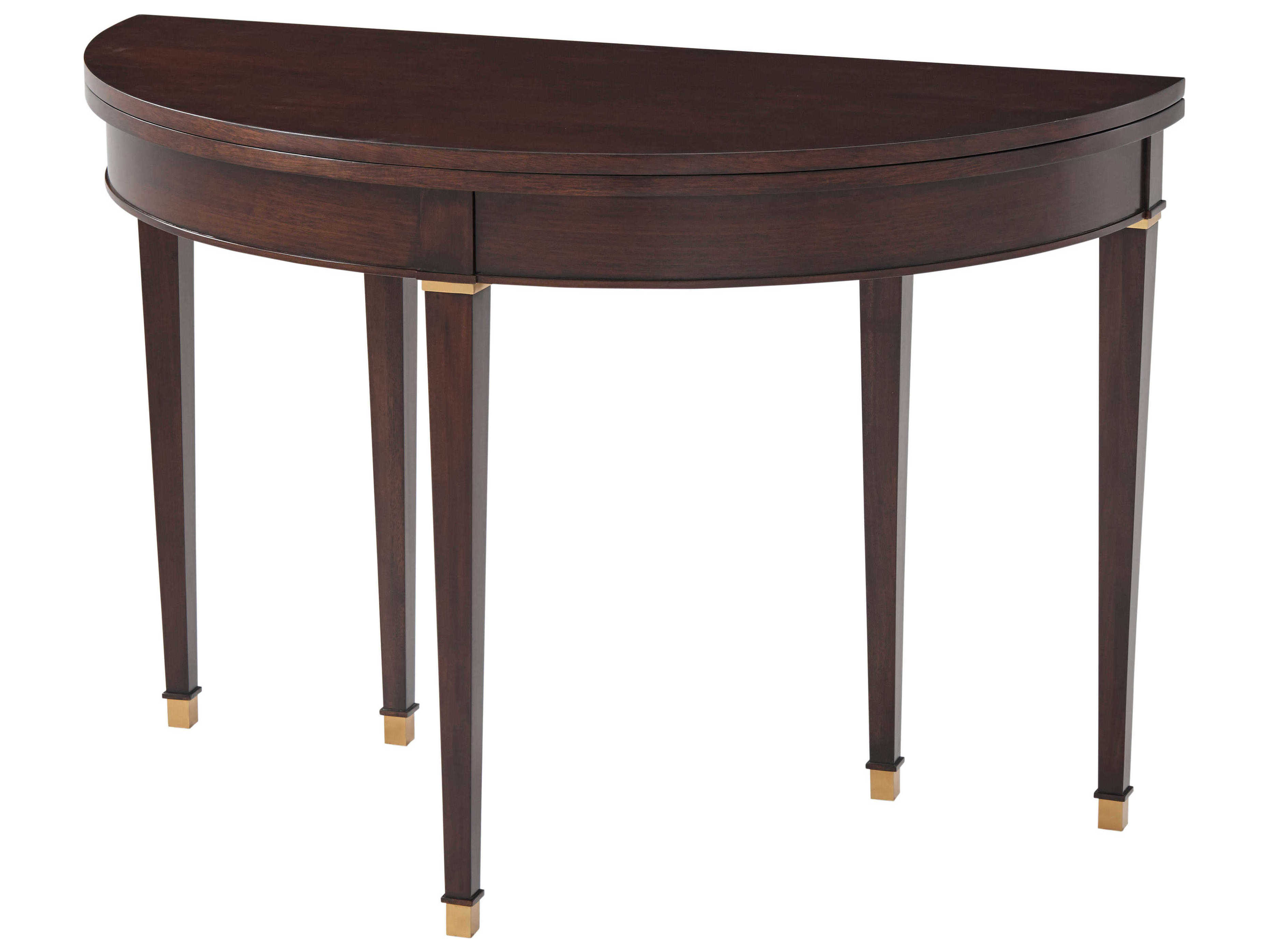 Theodore Alexander Alexa Hampton Round Wood Cambridge Lynne Fold Over Gate Console Table