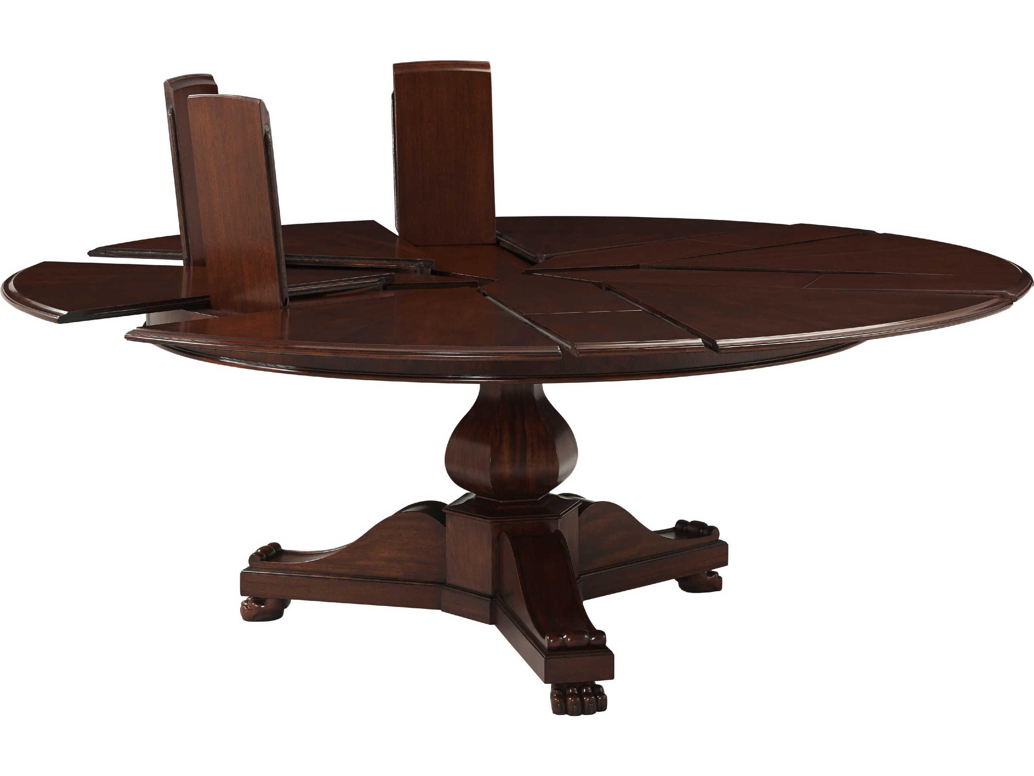 Theodore Alexander Alexa Hampton Round Wood Kings Leo Jupe Dining Table