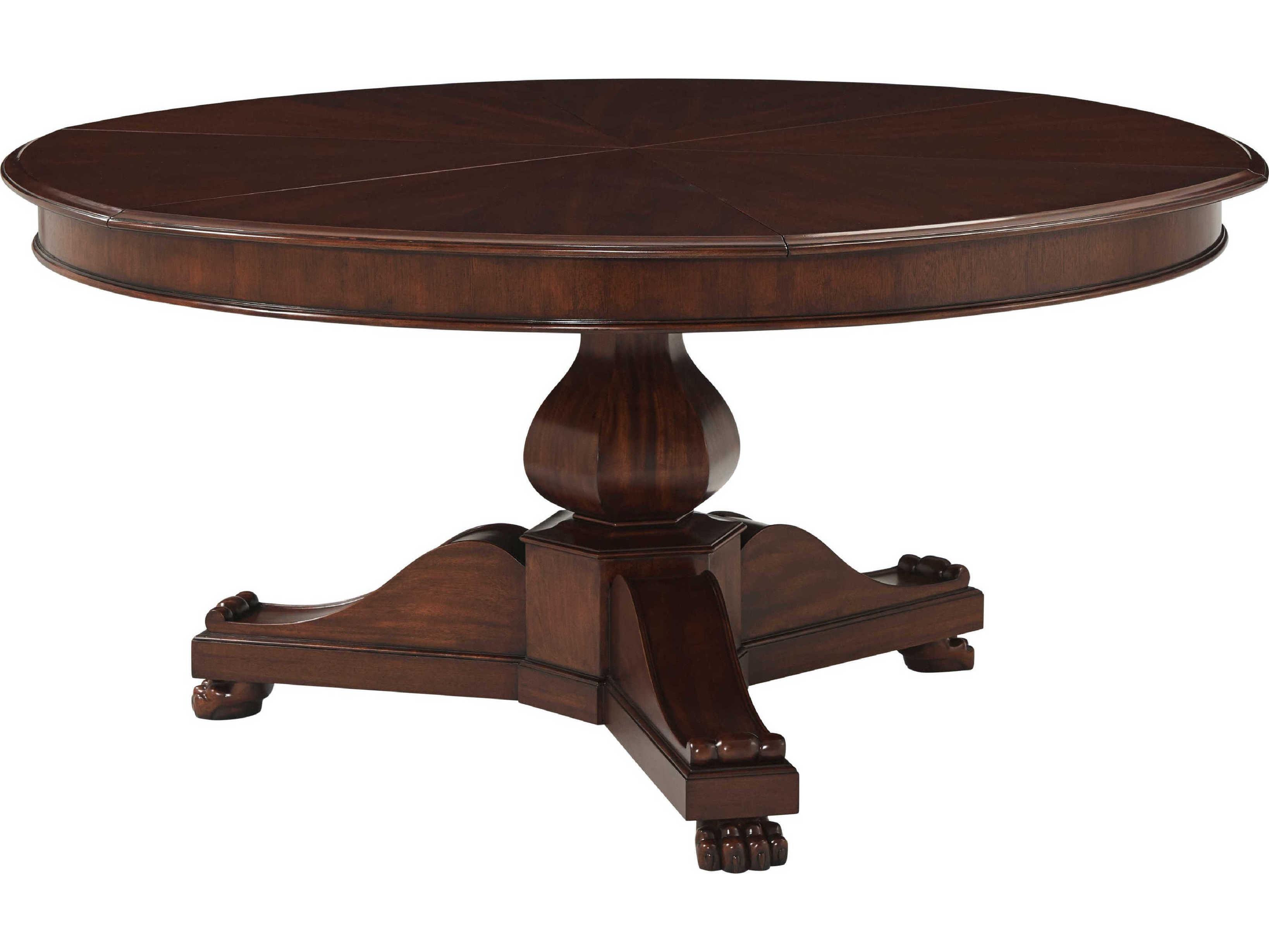 Theodore Alexander Alexa Hampton Round Wood Kings Leo Jupe Dining Table