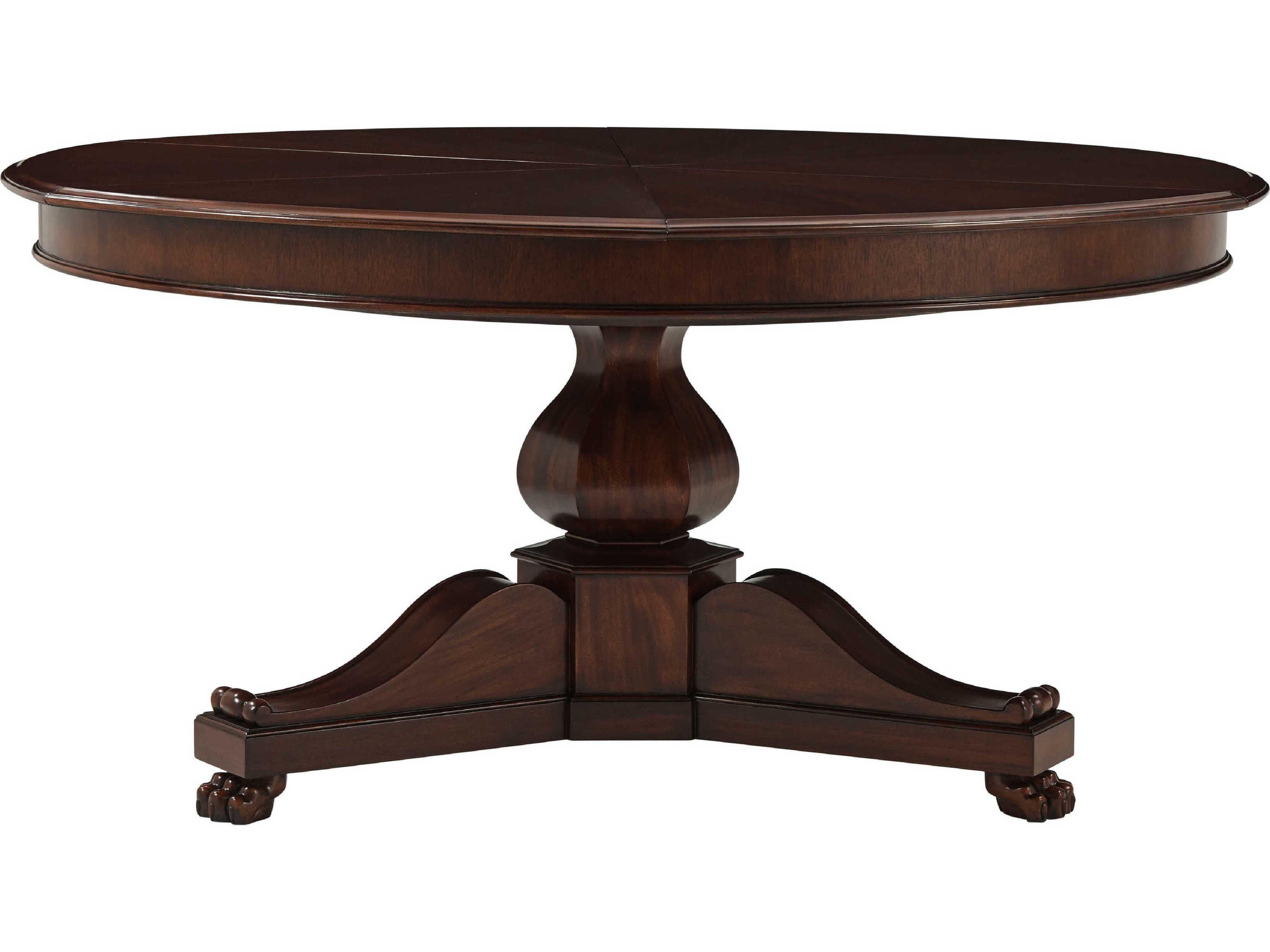 Theodore Alexander Alexa Hampton Round Wood Kings Leo Jupe Dining Table