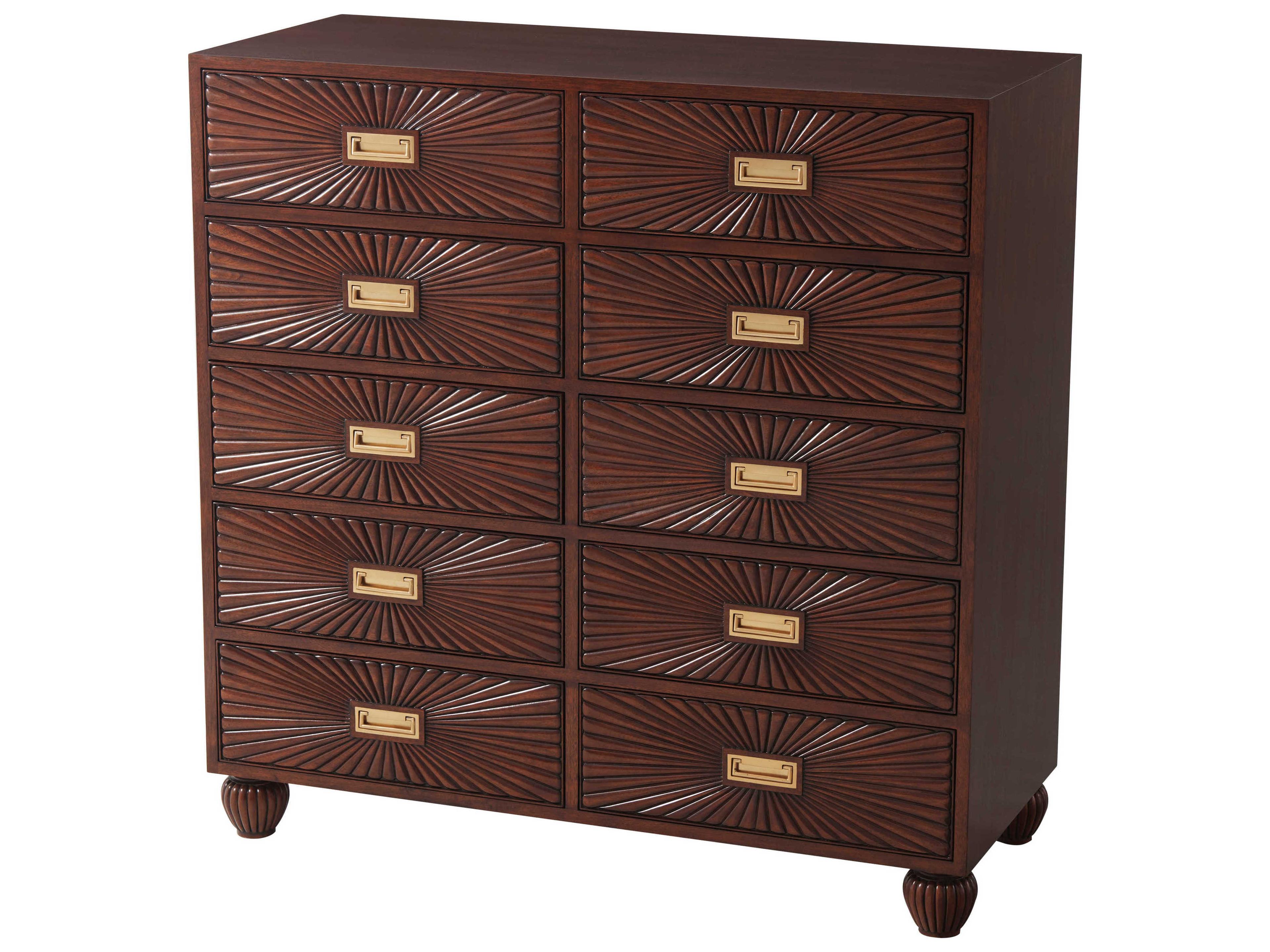 Theodore Alexander Alexa Hampton Kings Brown Mahogany Wood Scott Chest of Drawers