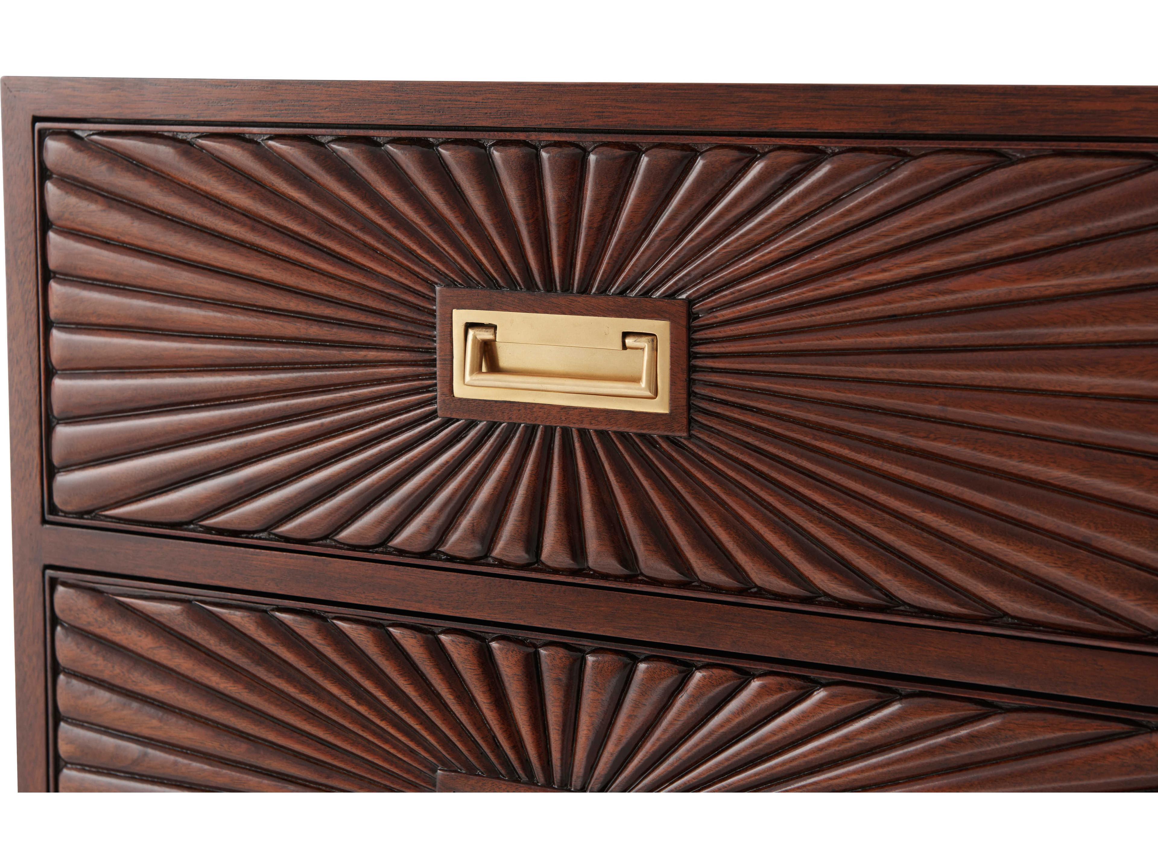 Theodore Alexander Alexa Hampton Kings Brown Mahogany Wood Scott Chest of Drawers