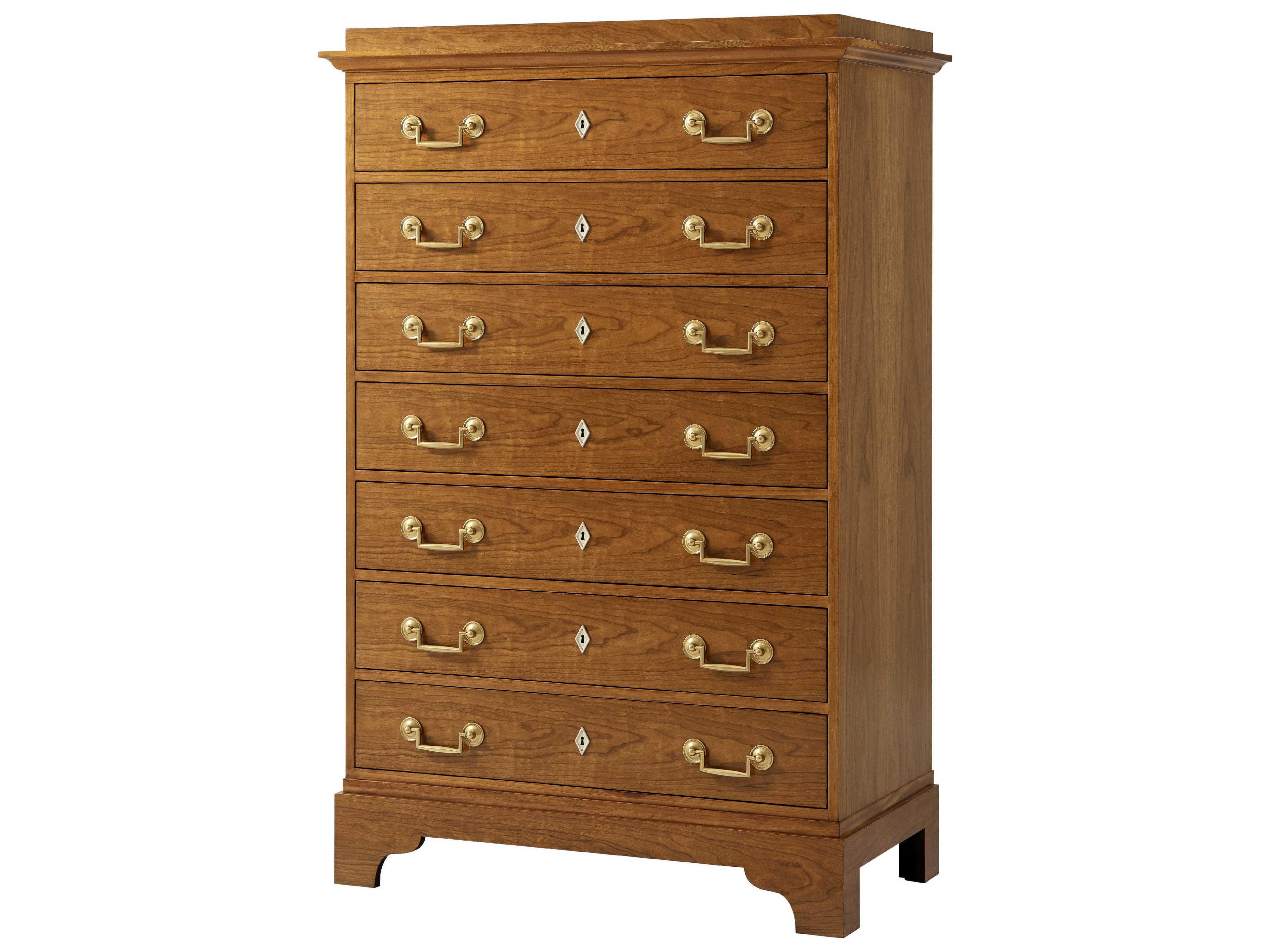Theodore Alexander Alexa Hampton 7-Drawers Brown Viggo Tall Semanier Chest of Drawers