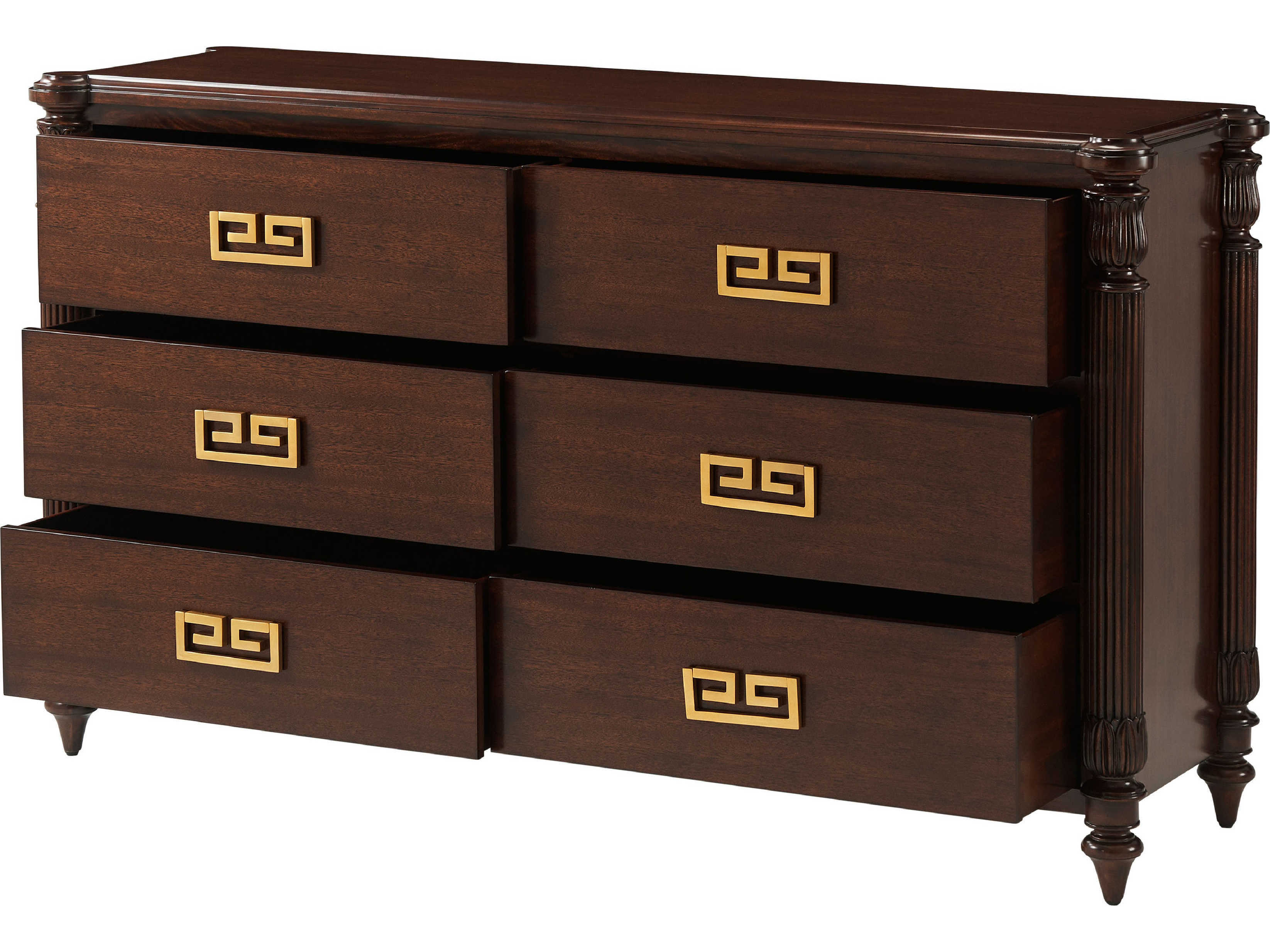 Theodore Alexander Alexa Hampton 6-Drawers Cambridge Brown Duane Double Dresser