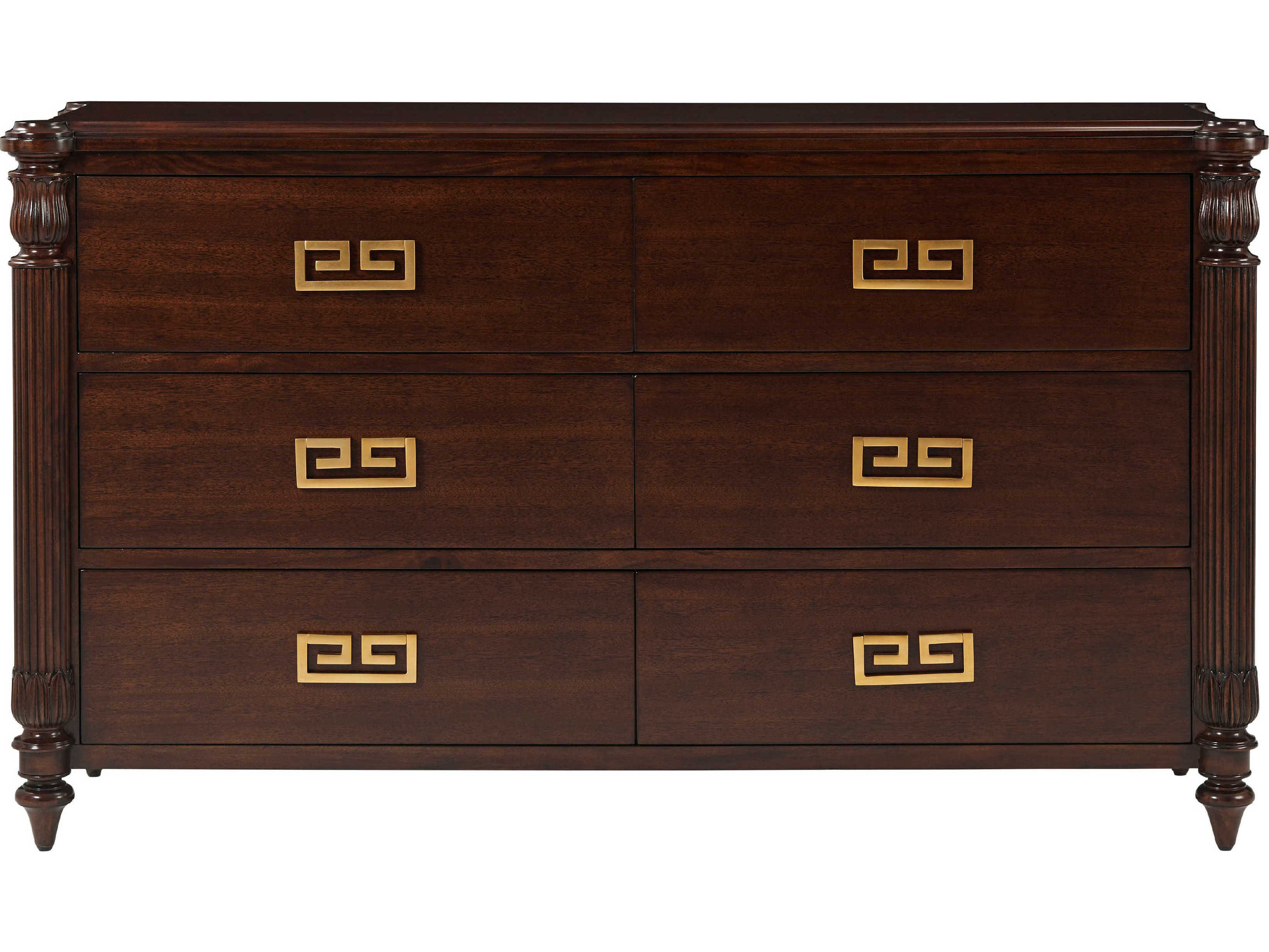 Theodore Alexander Alexa Hampton 6-Drawers Cambridge Brown Duane Double Dresser