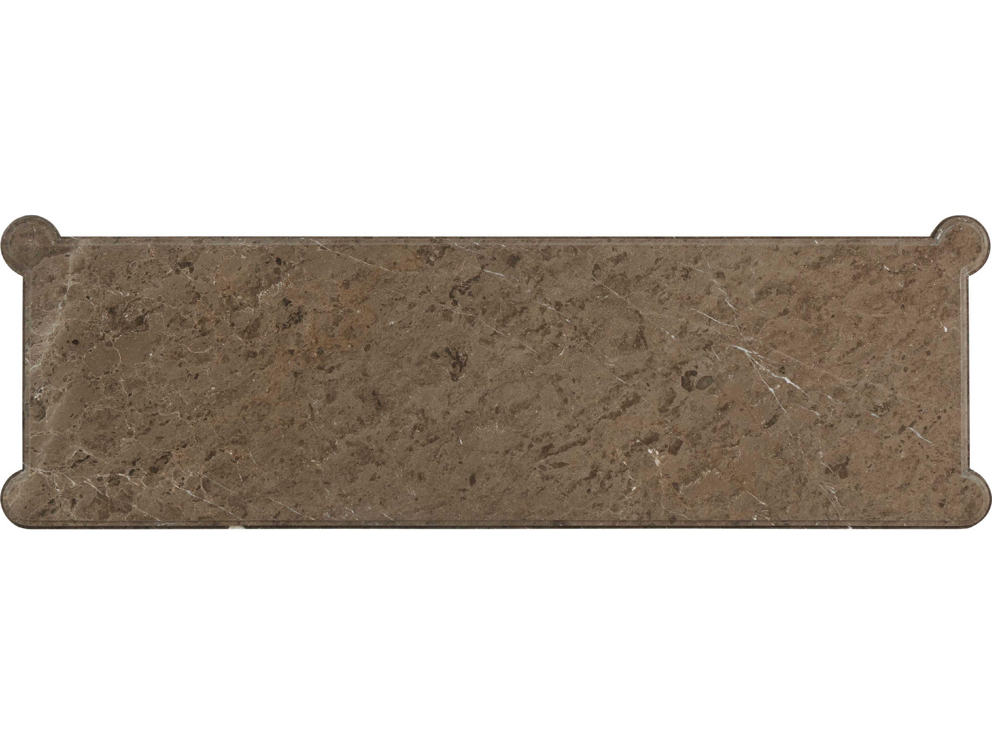 Theodore Alexander Alexa Hampton 6-Drawers Cambridge Brown Duane Marble Double Dresser