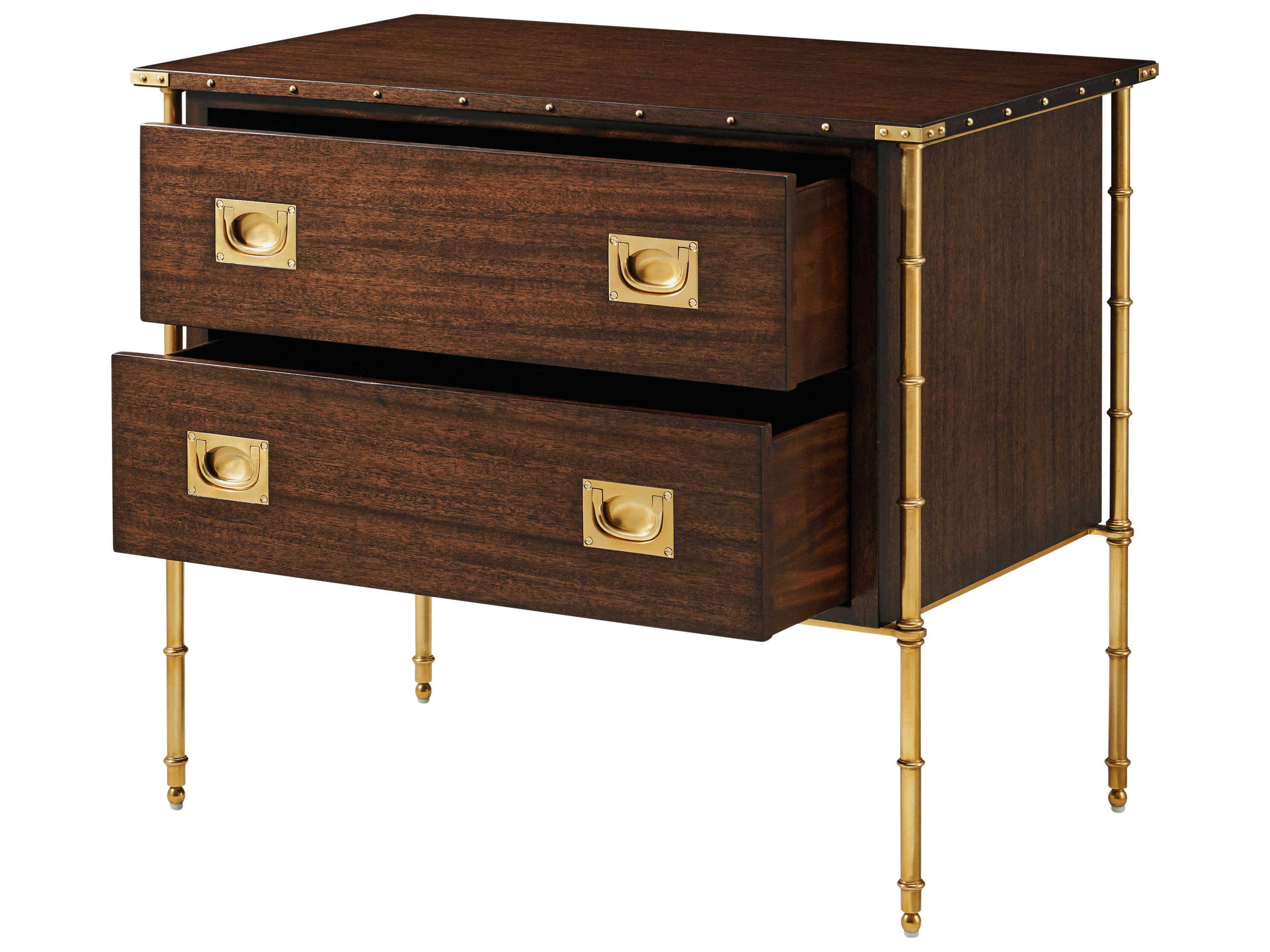 Theodore Alexander Alexa Hampton 2-Drawers Brown Tomaso Nightstand