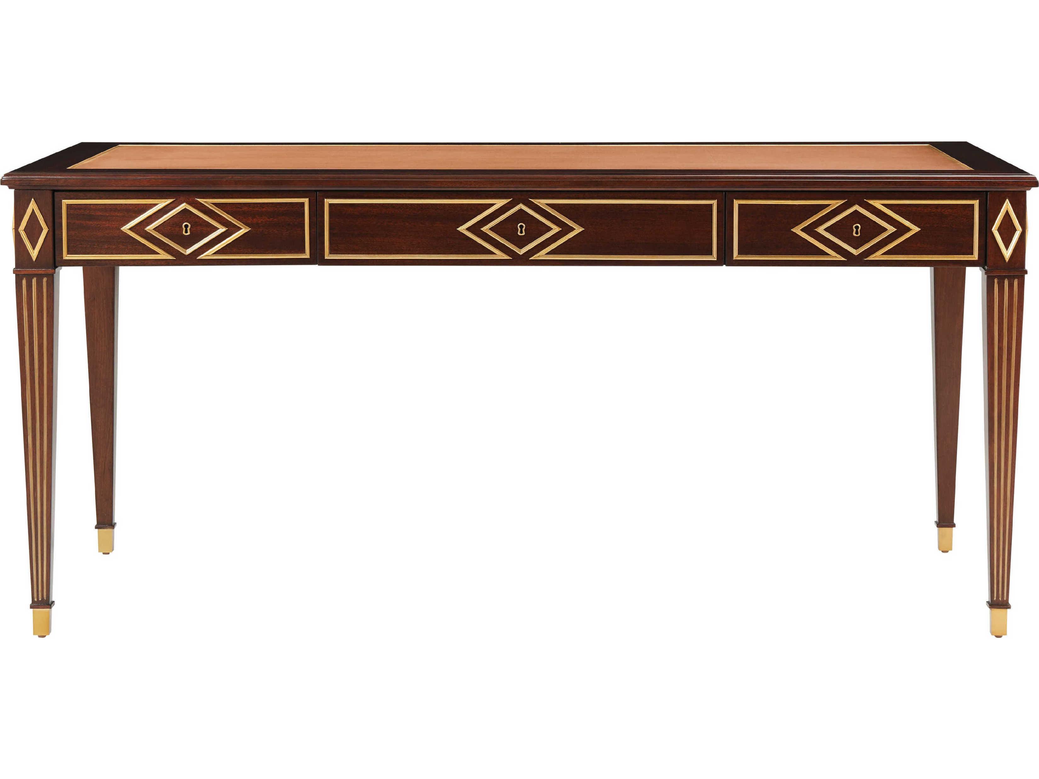 Theodore Alexander Alexa Hampton Caramel Gold Brown Eugenia Writing Desk