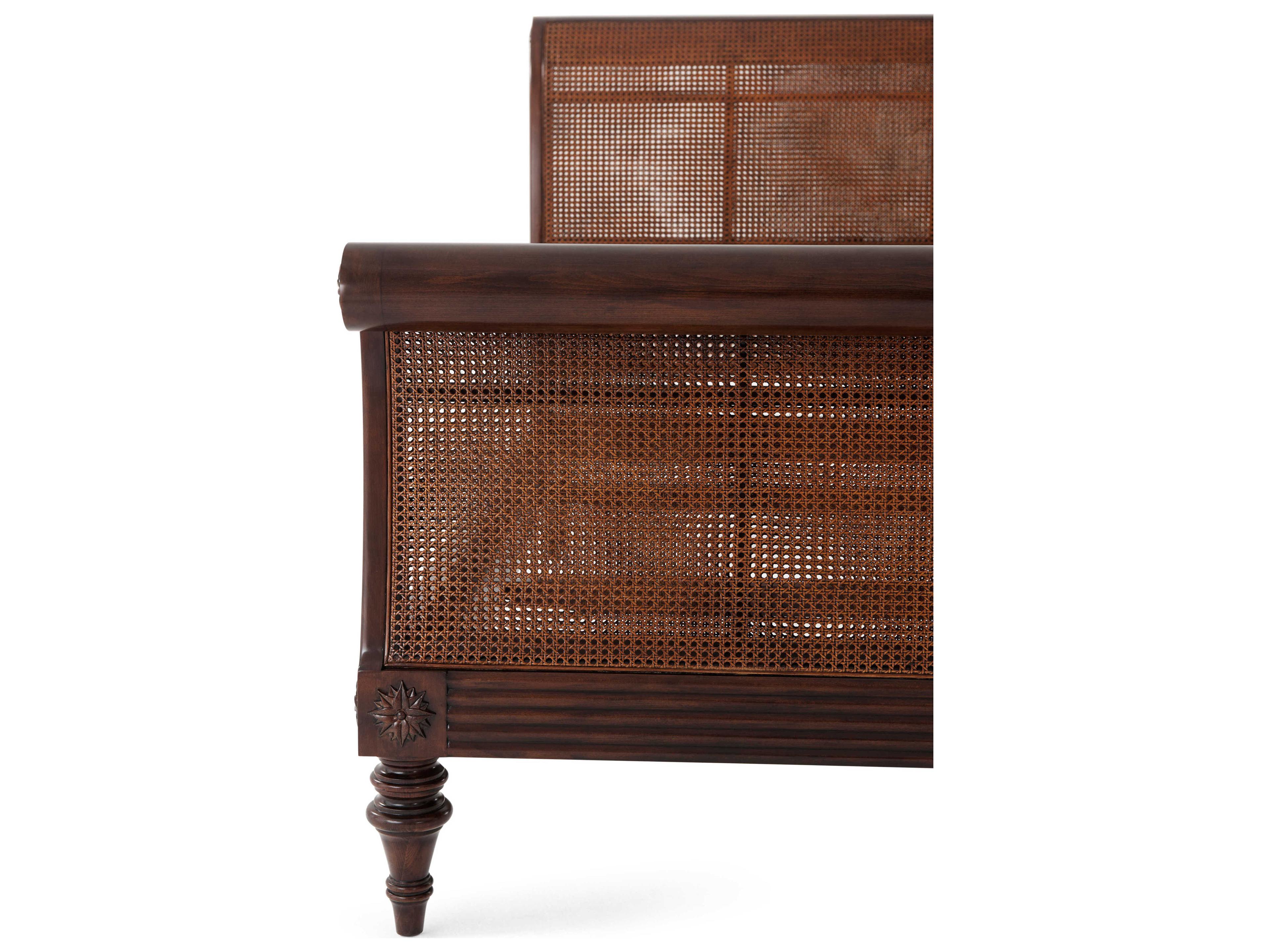 Theodore Alexander Alexa Hampton Cambridge Brown Mahogany Wood Denison California King Sleigh Bed