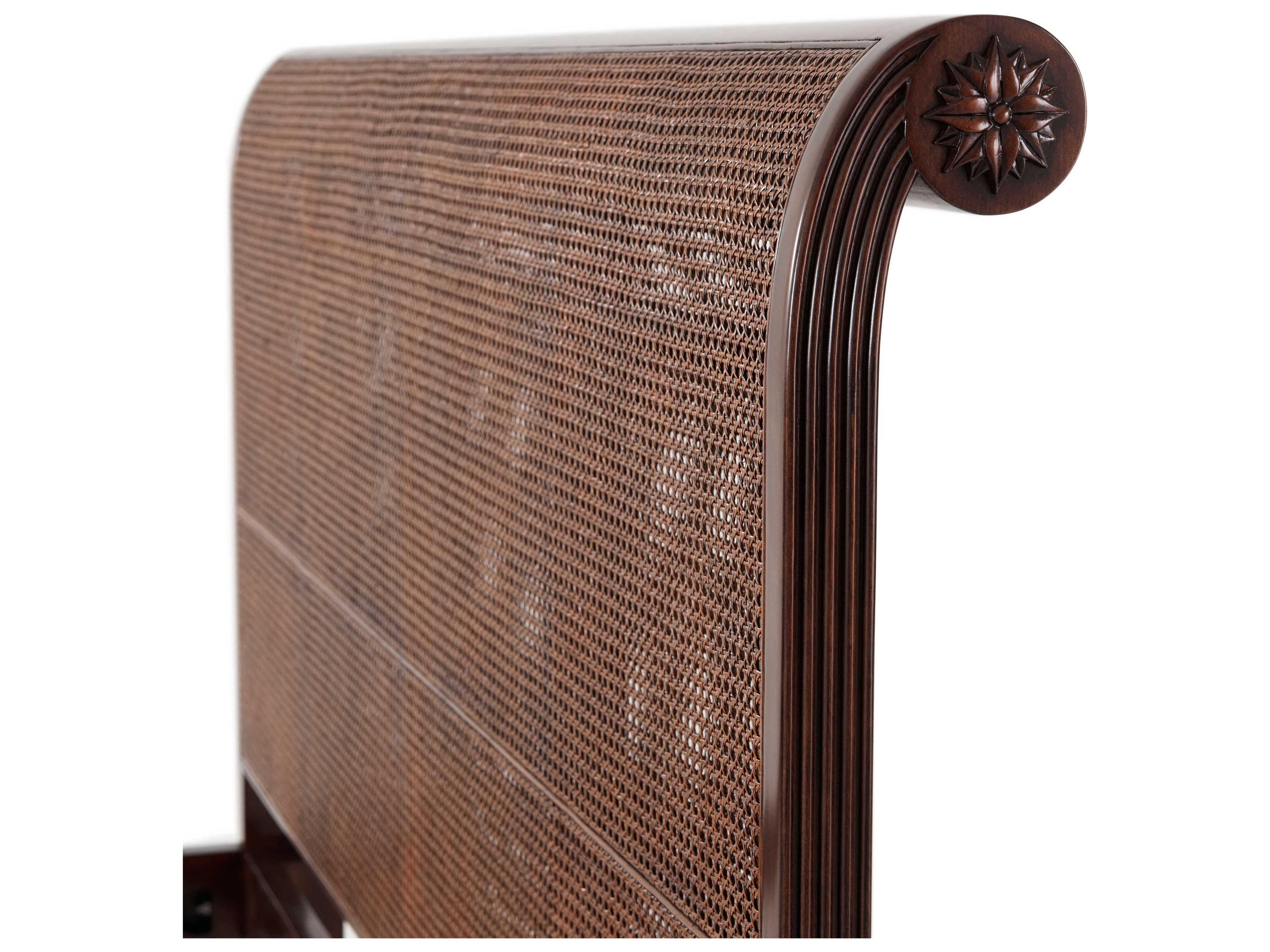 Theodore Alexander Alexa Hampton Cambridge Brown Mahogany Wood Denison California King Sleigh Bed