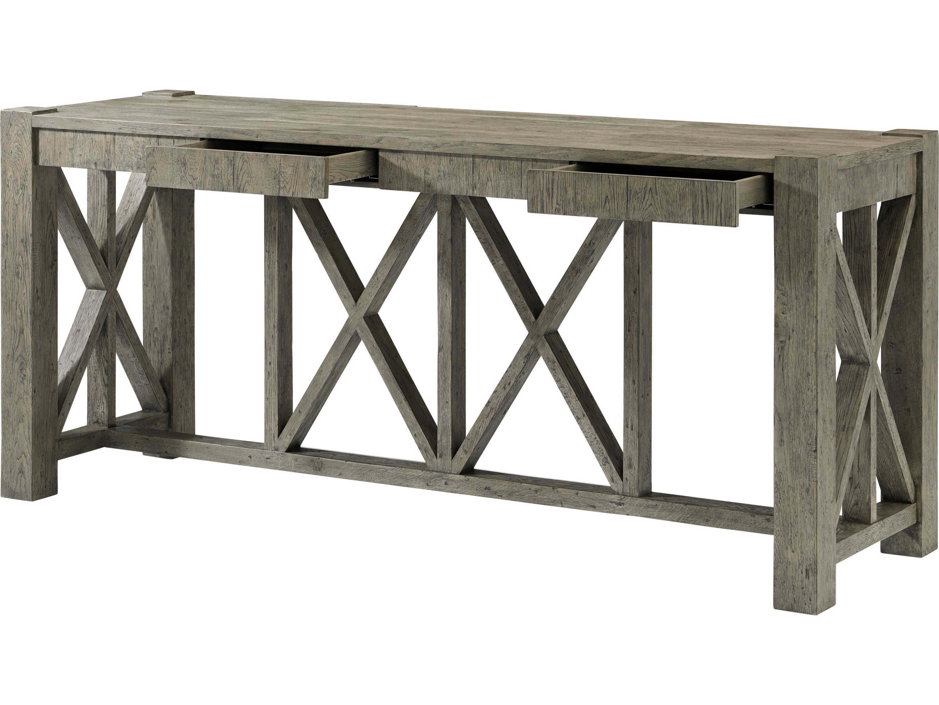 Theodore Alexander The Echoes Rectangular Wood Echo Oak Orlando Bar Console Table