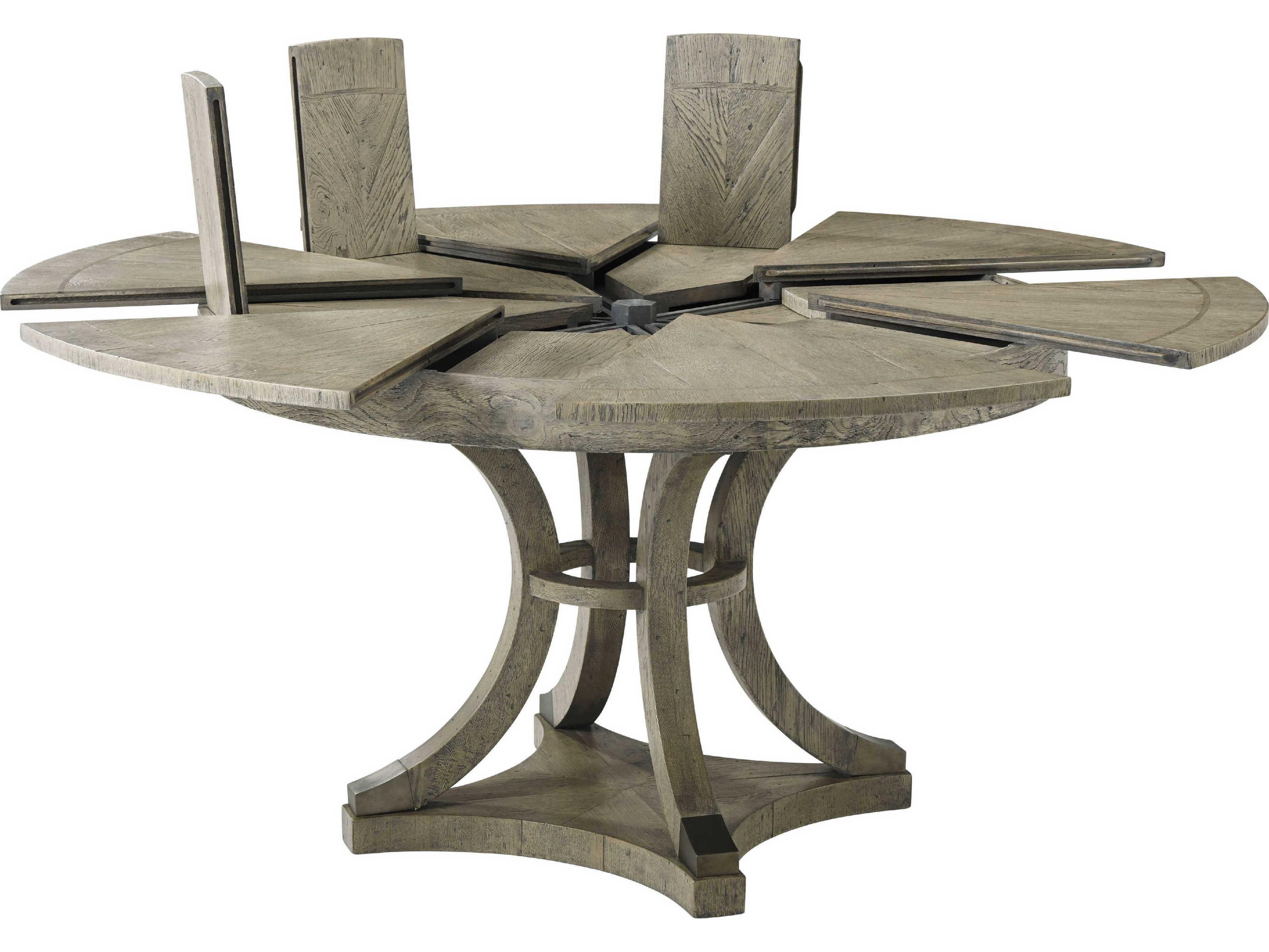 Theodore Alexander The Echoes Round Wood Grey Echo Oak Devereaux Dining Table